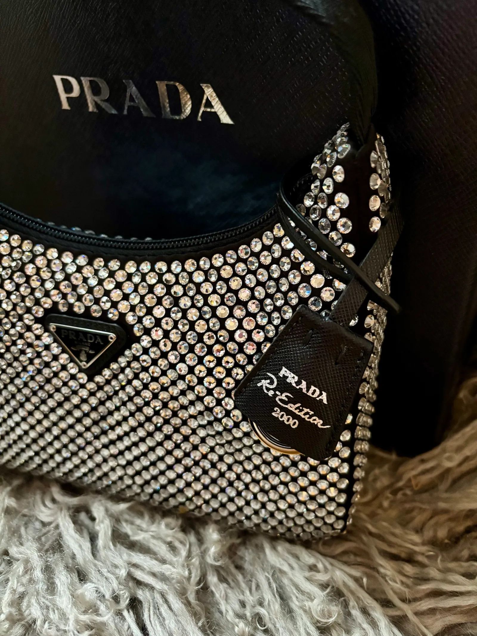 Prada Prada Prada Embellished Satin Bag Bucket Bag Size ONE SIZE - 7 Thumbnail