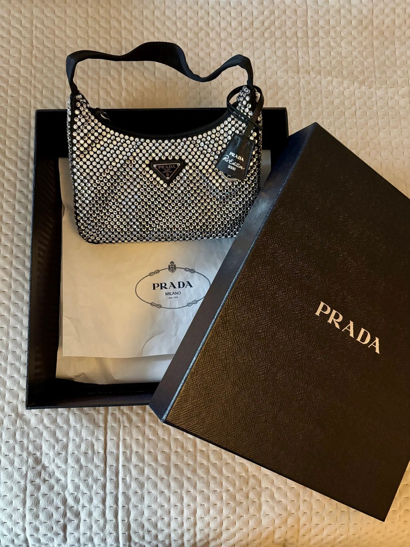 Prada Prada Prada Embellished Satin Bag Bucket Bag Size ONE SIZE - 5 Thumbnail