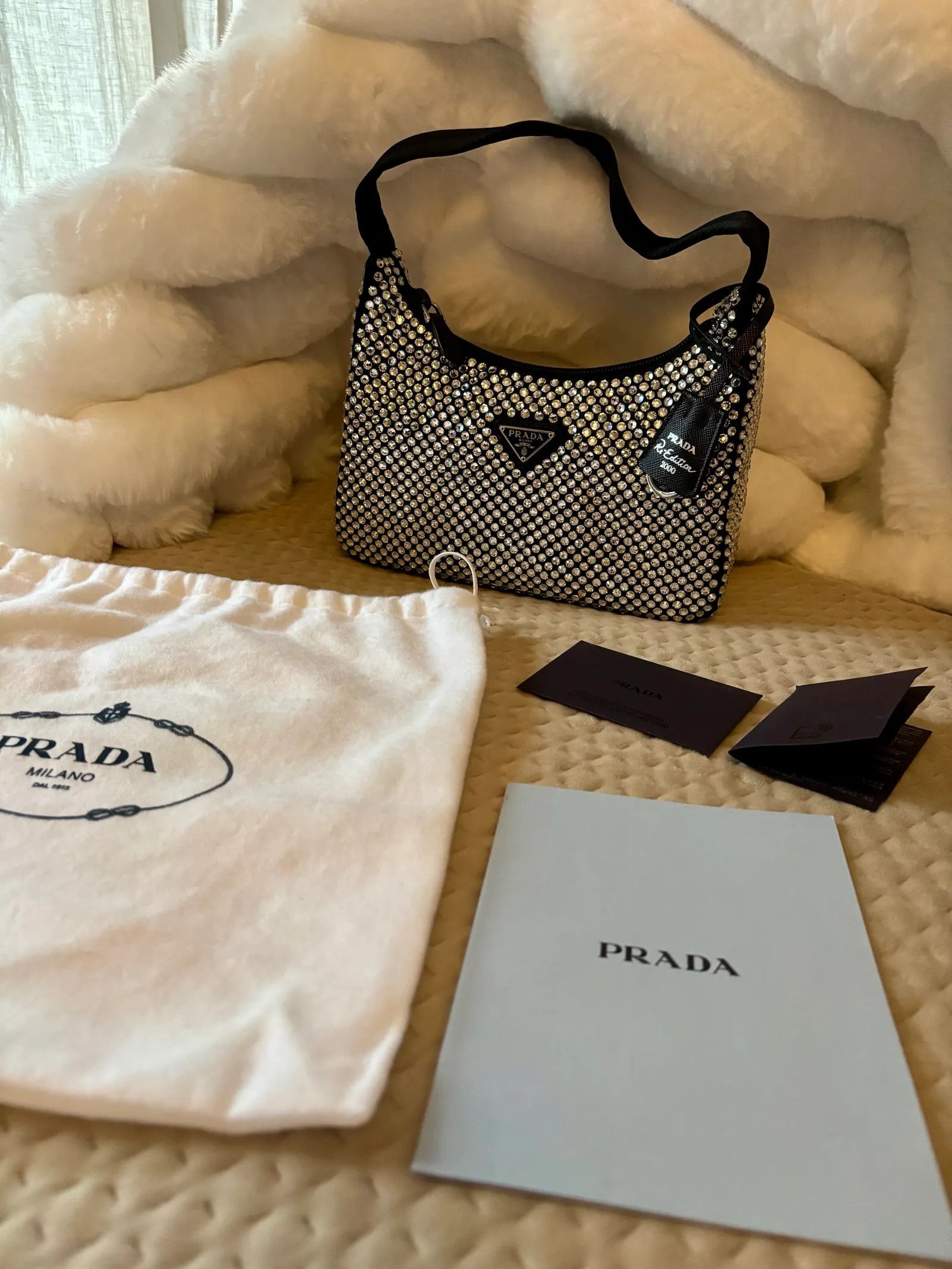 Prada Prada Prada Embellished Satin Bag Bucket Bag Size ONE SIZE - 3 Thumbnail