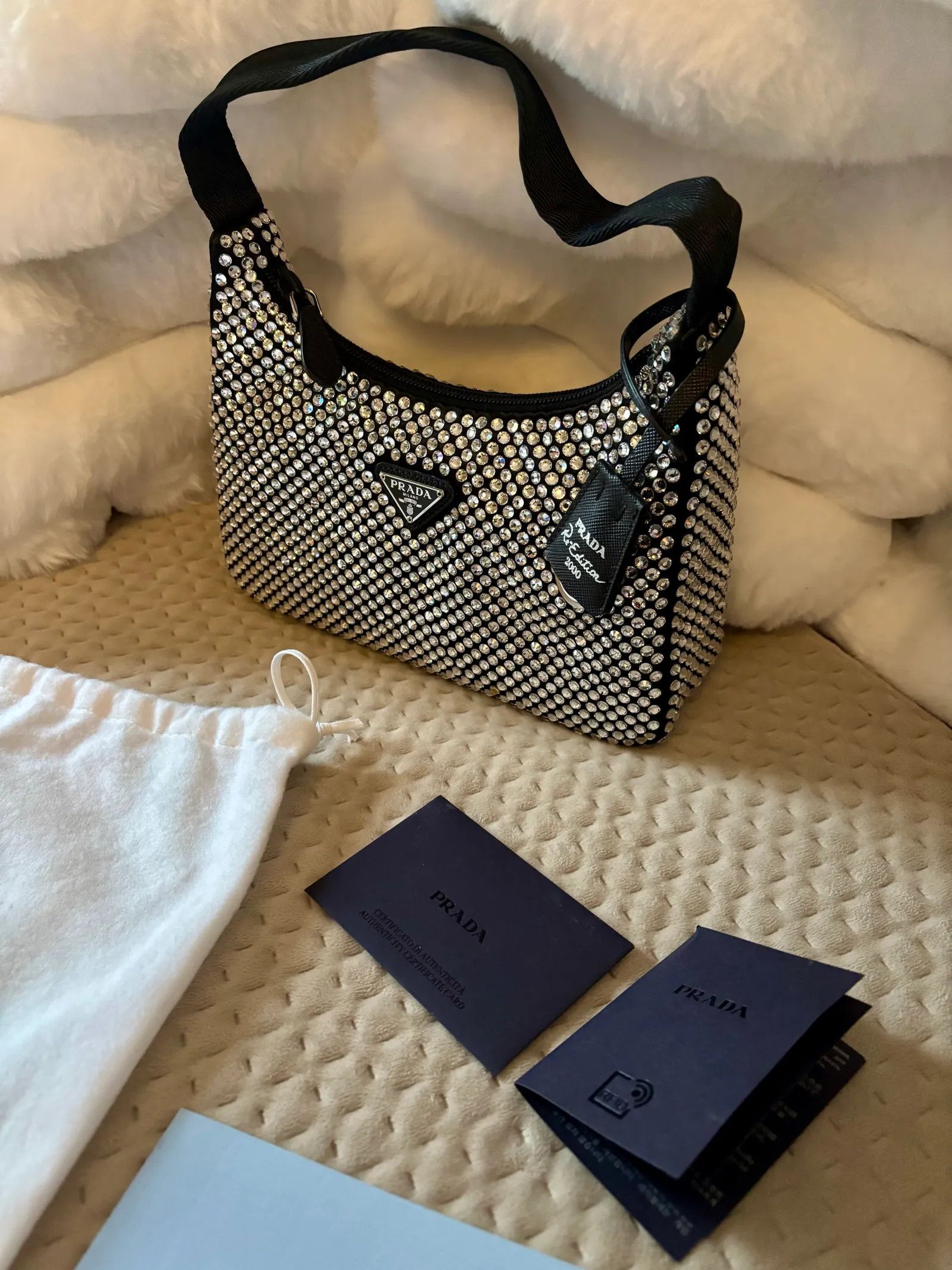 Prada Prada Prada Embellished Satin Bag Bucket Bag Size ONE SIZE - 4 Thumbnail