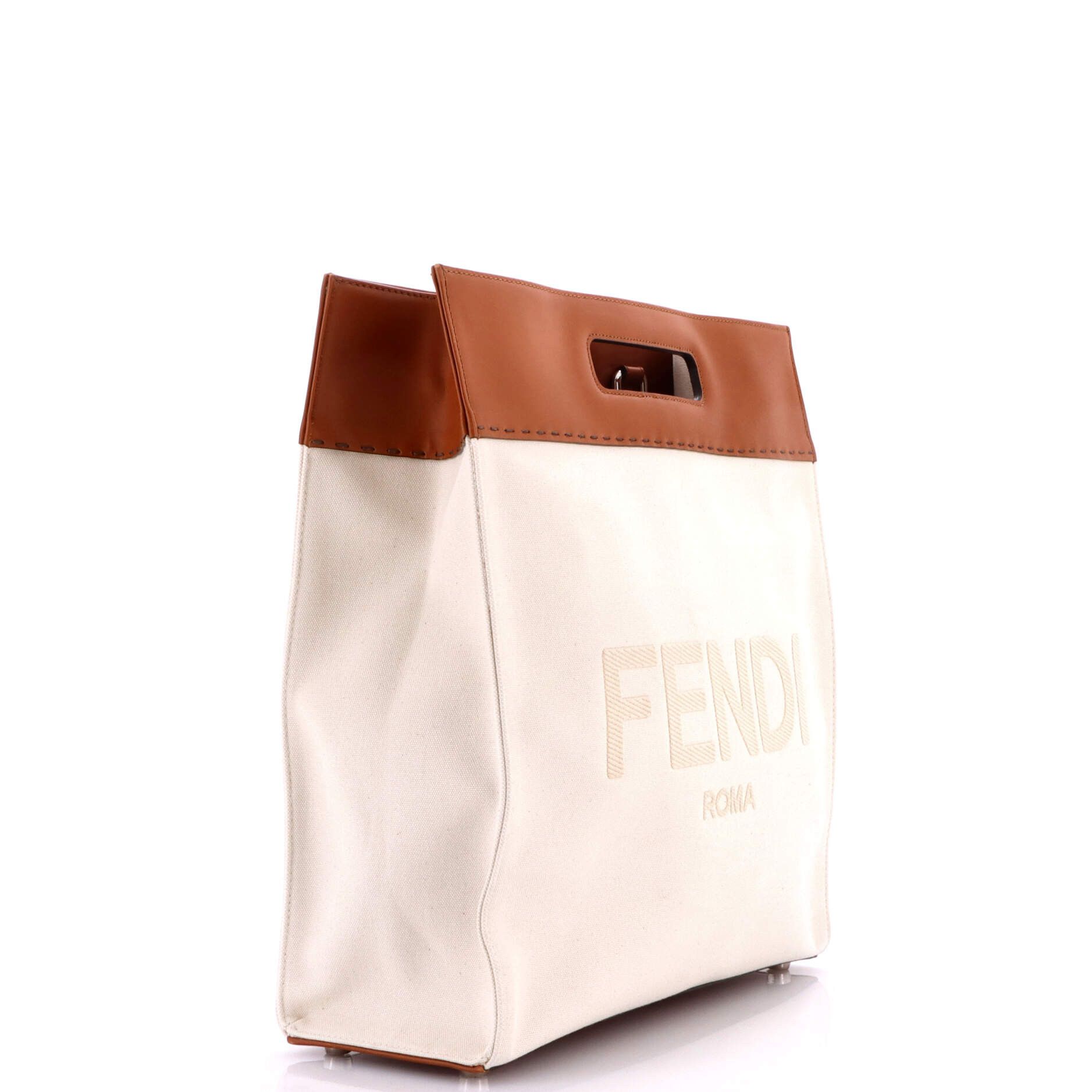 Fendi North South Logo Cutout Handle Shopper Tote Size ONE SIZE - 2 Thumbnail