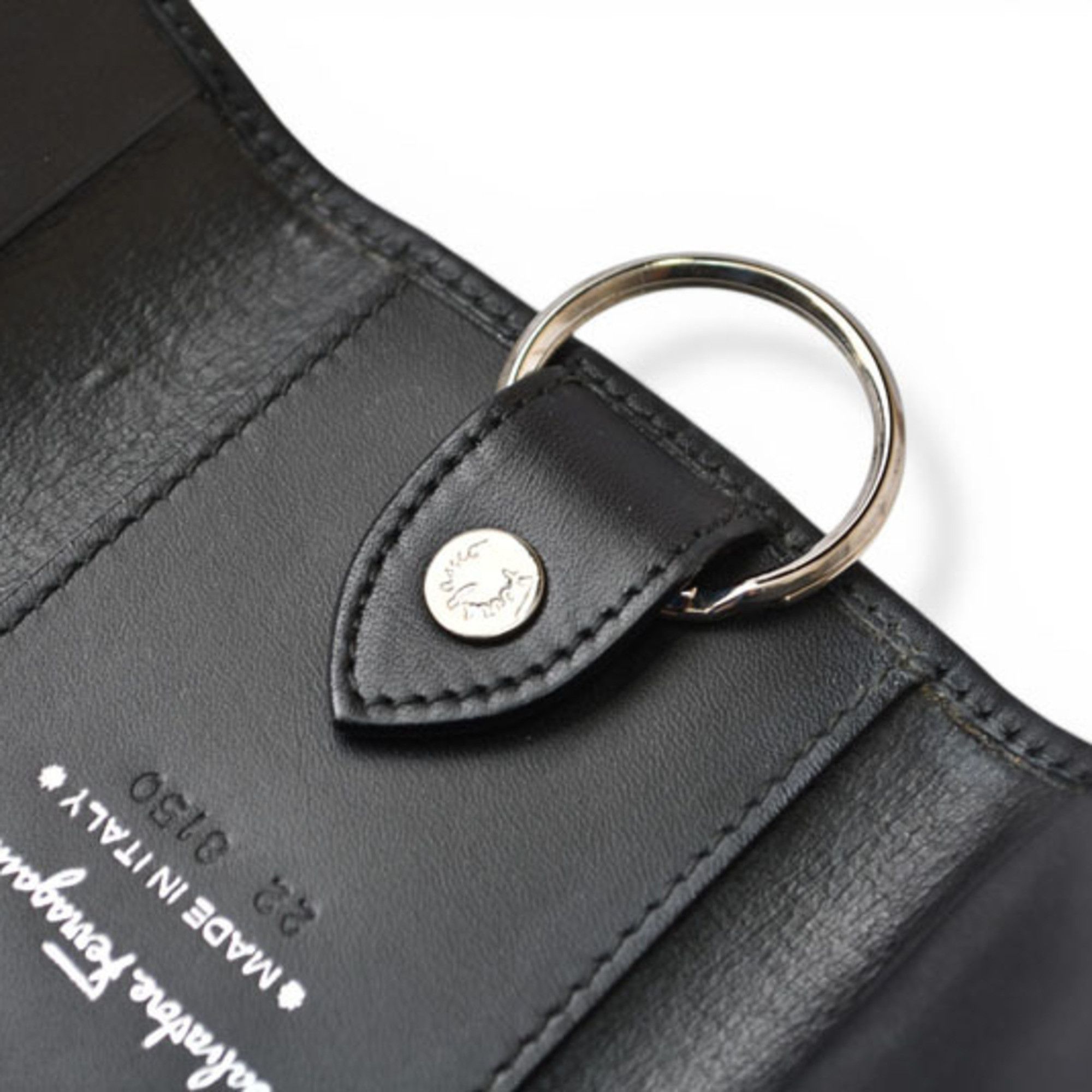 Salvatore Ferragamo Unused Salvatore Ferragamo Key Case Holder, Leather, Black, 22.8150 Size ONE SIZE - 11 Thumbnail