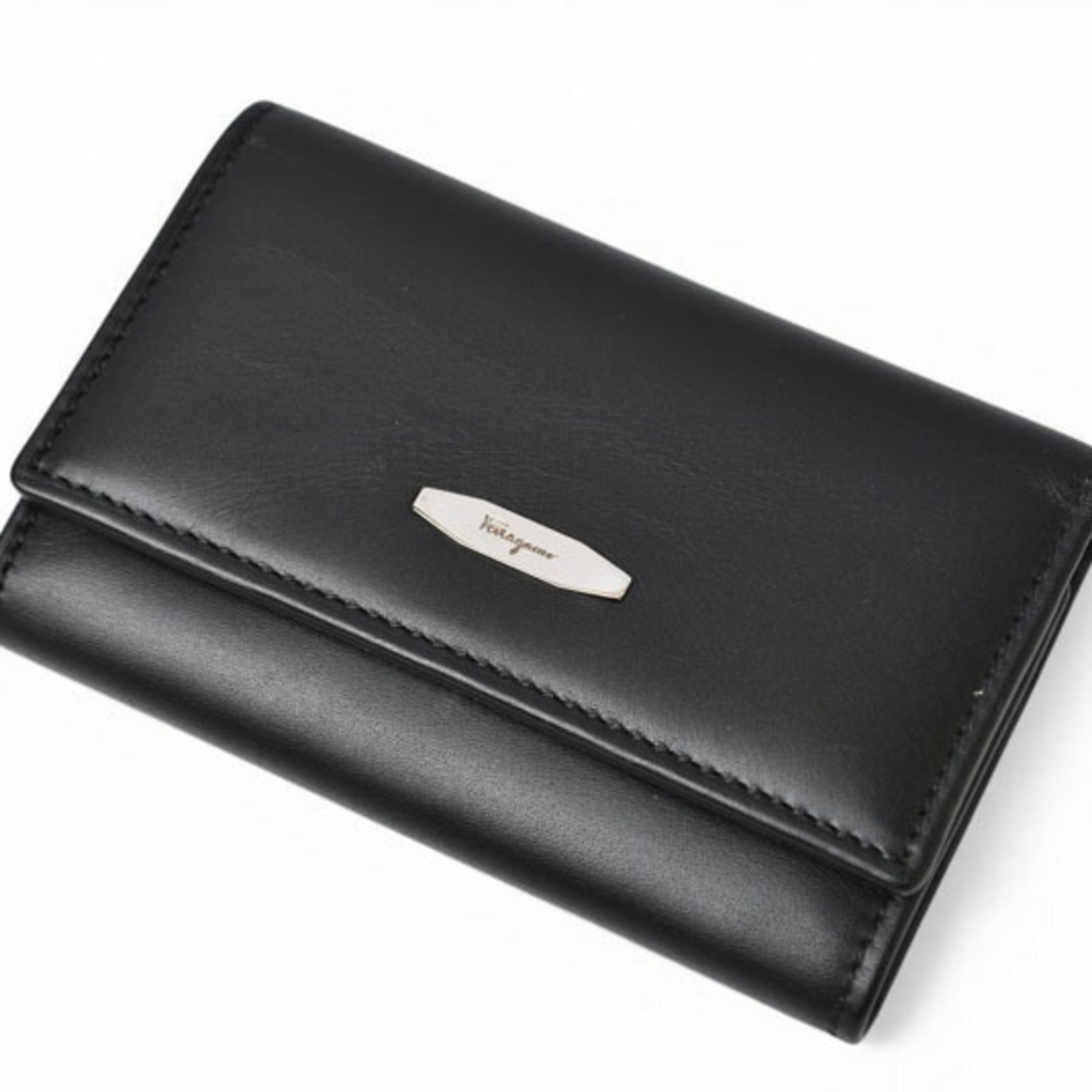 Salvatore Ferragamo Unused Salvatore Ferragamo Key Case Holder, Leather, Black, 22.8150 Size ONE SIZE - 3 Thumbnail