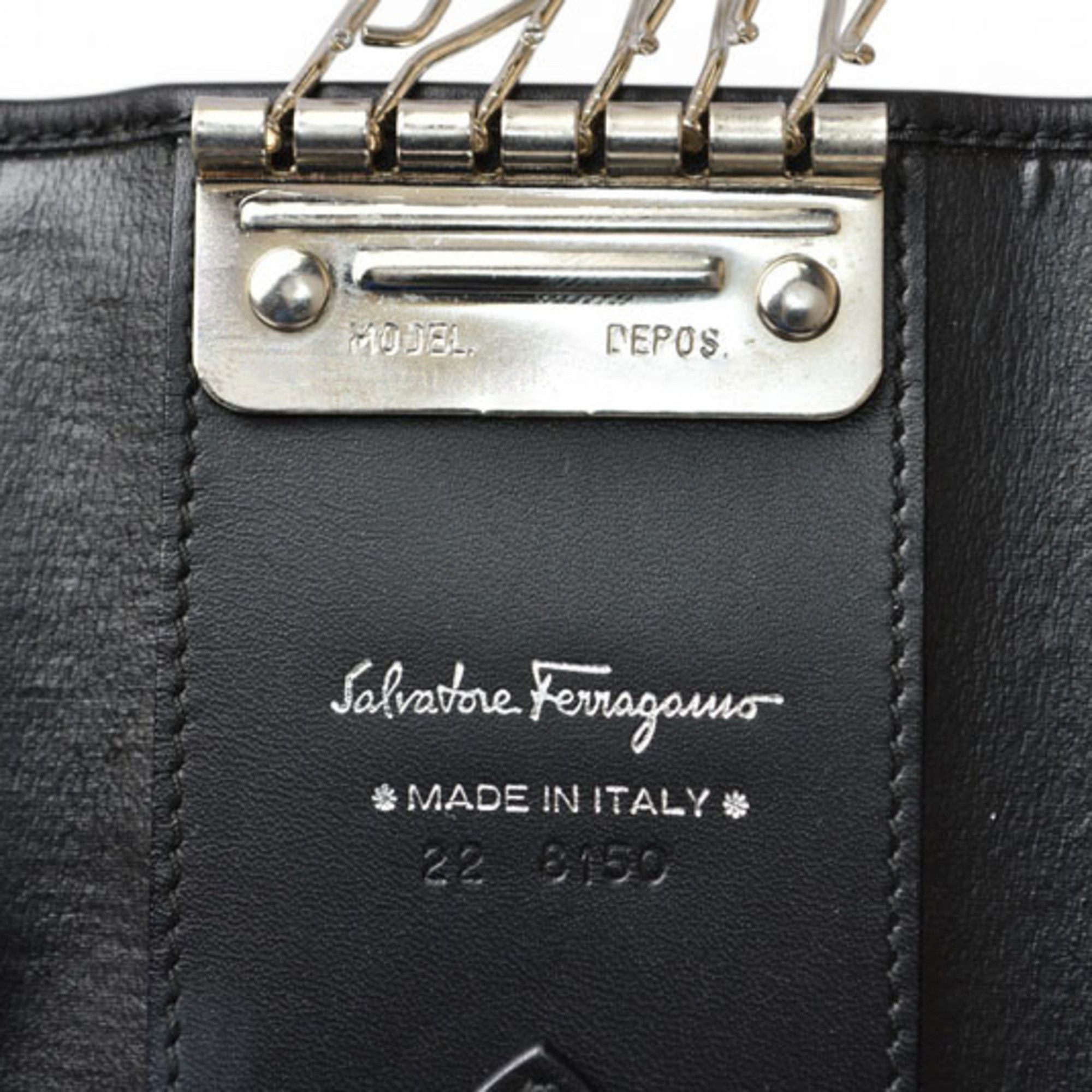 Salvatore Ferragamo Unused Salvatore Ferragamo Key Case Holder, Leather, Black, 22.8150 Size ONE SIZE - 7 Thumbnail