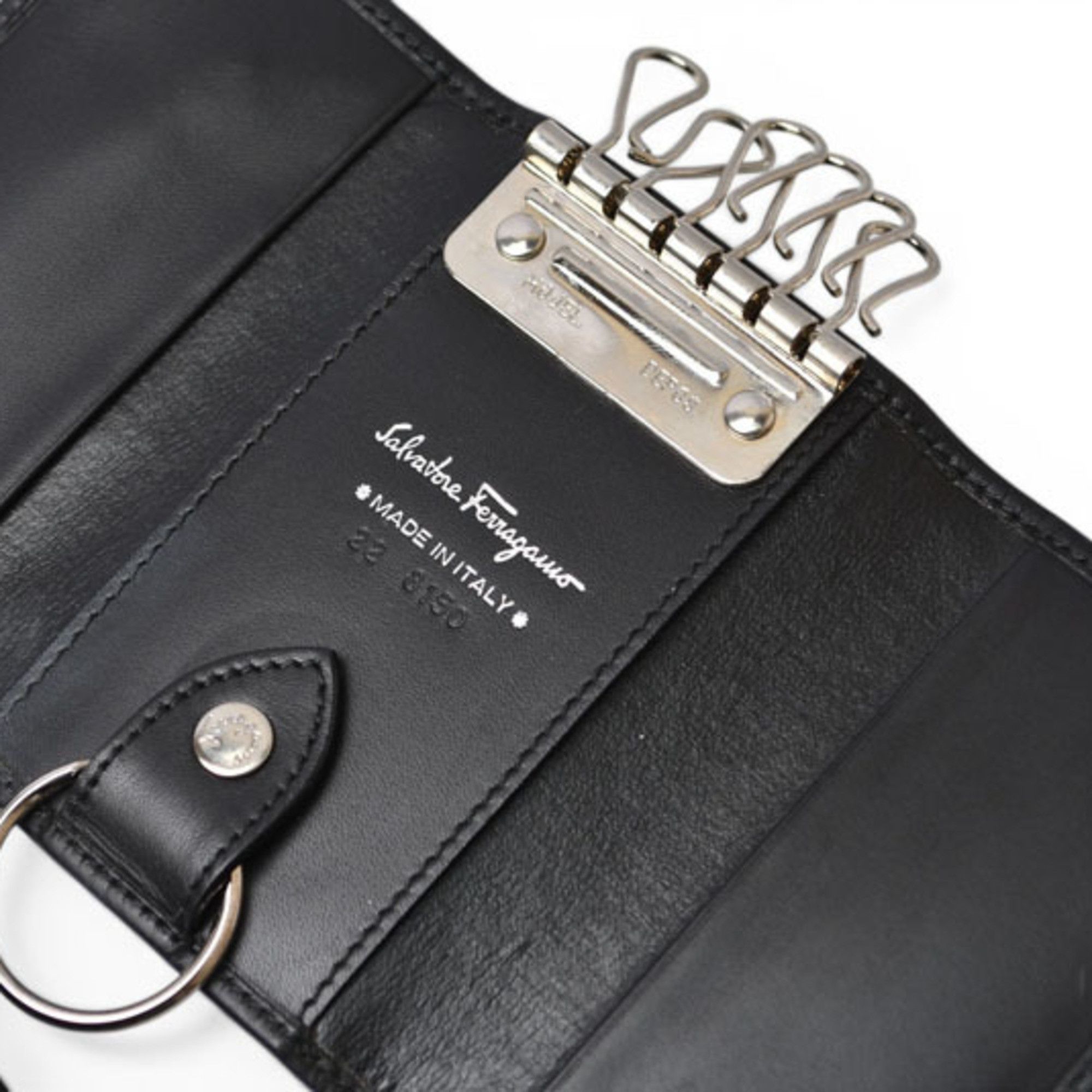 Salvatore Ferragamo Unused Salvatore Ferragamo Key Case Holder, Leather, Black, 22.8150 Size ONE SIZE - 9 Thumbnail