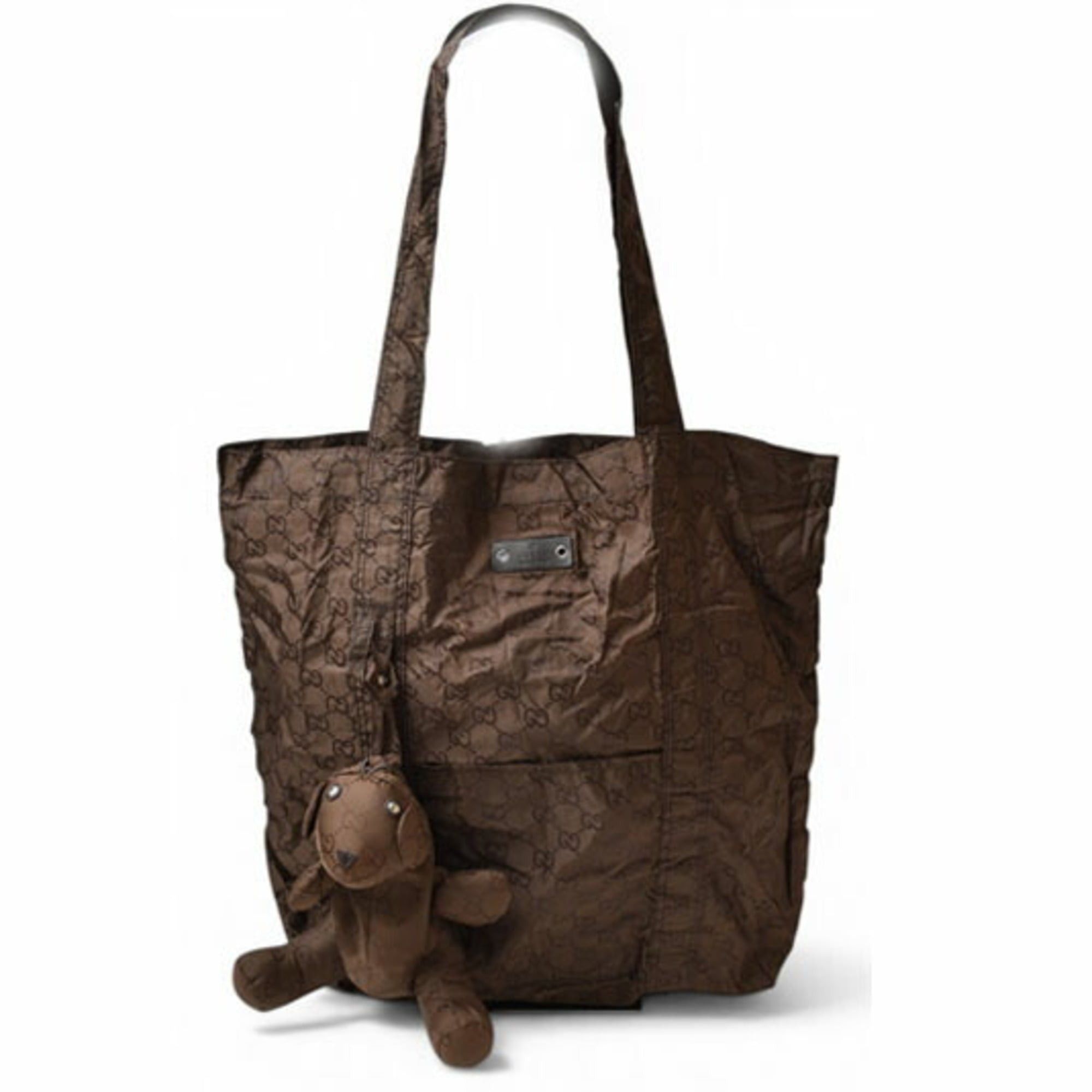Gucci Gucci bag, GUCCI GG nylon, teddy bear design, storage compartment, nylon pattern, brown, 223669 Size ONE SIZE - 2 Thumbnail