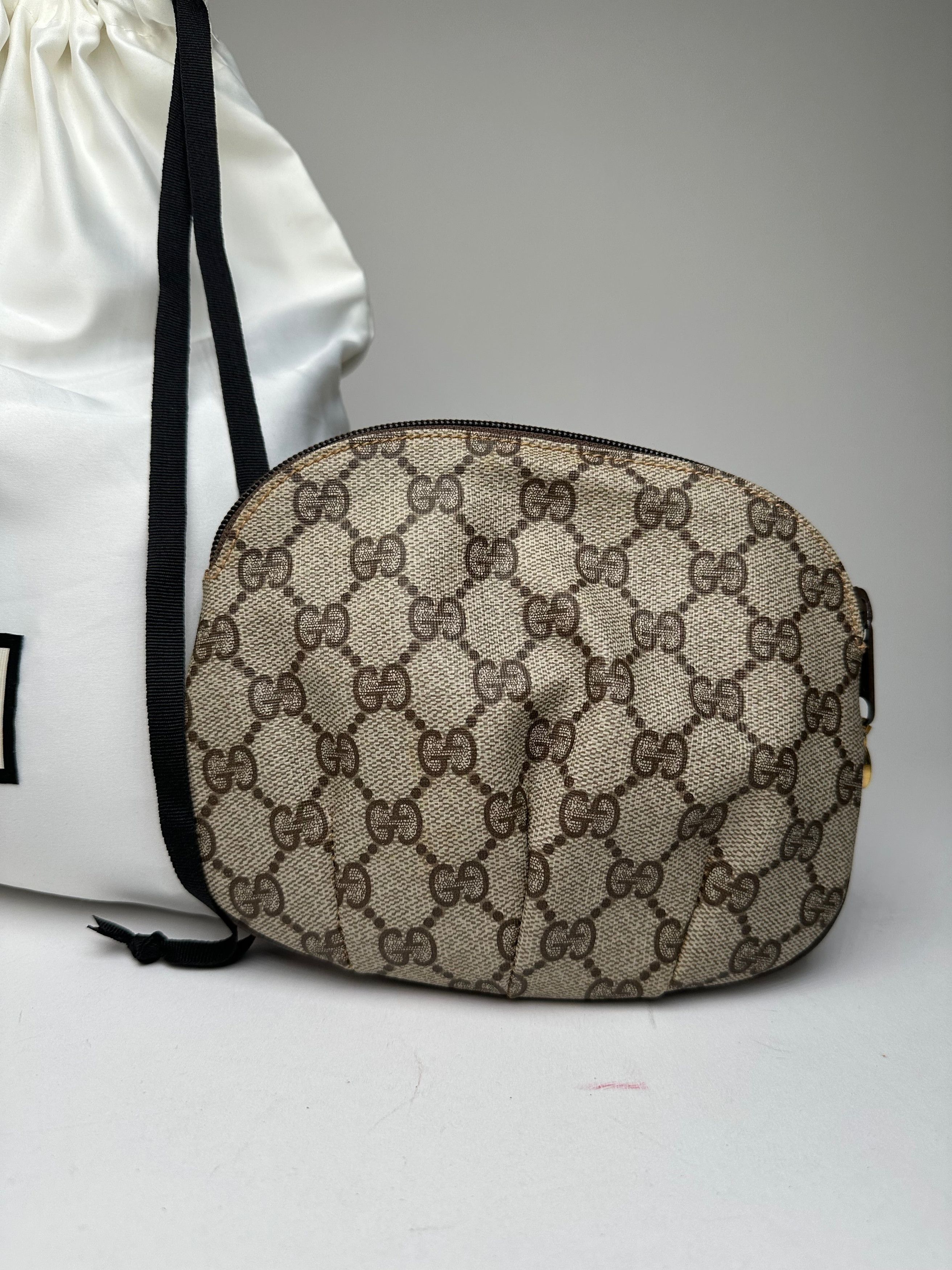 Gucci Vintage GG Supreme Canvas Mini Pouch Beige Brown Size ONE SIZE - 7 Thumbnail