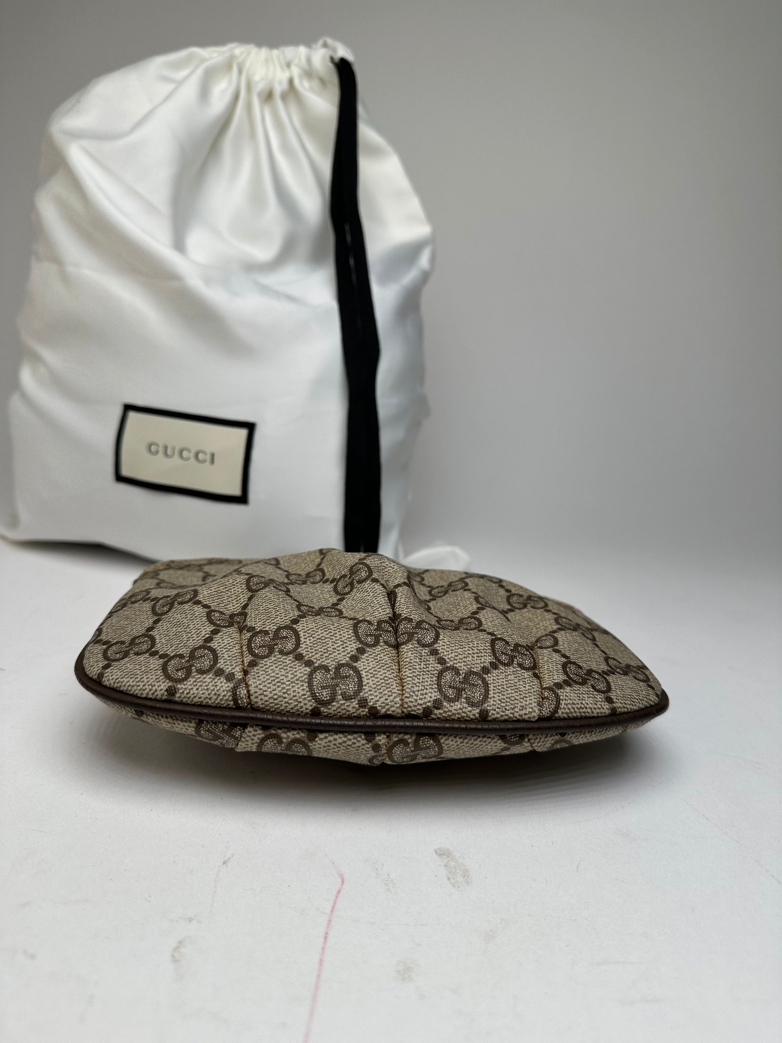 Gucci Vintage GG Supreme Canvas Mini Pouch Beige Brown Size ONE SIZE - 9 Thumbnail