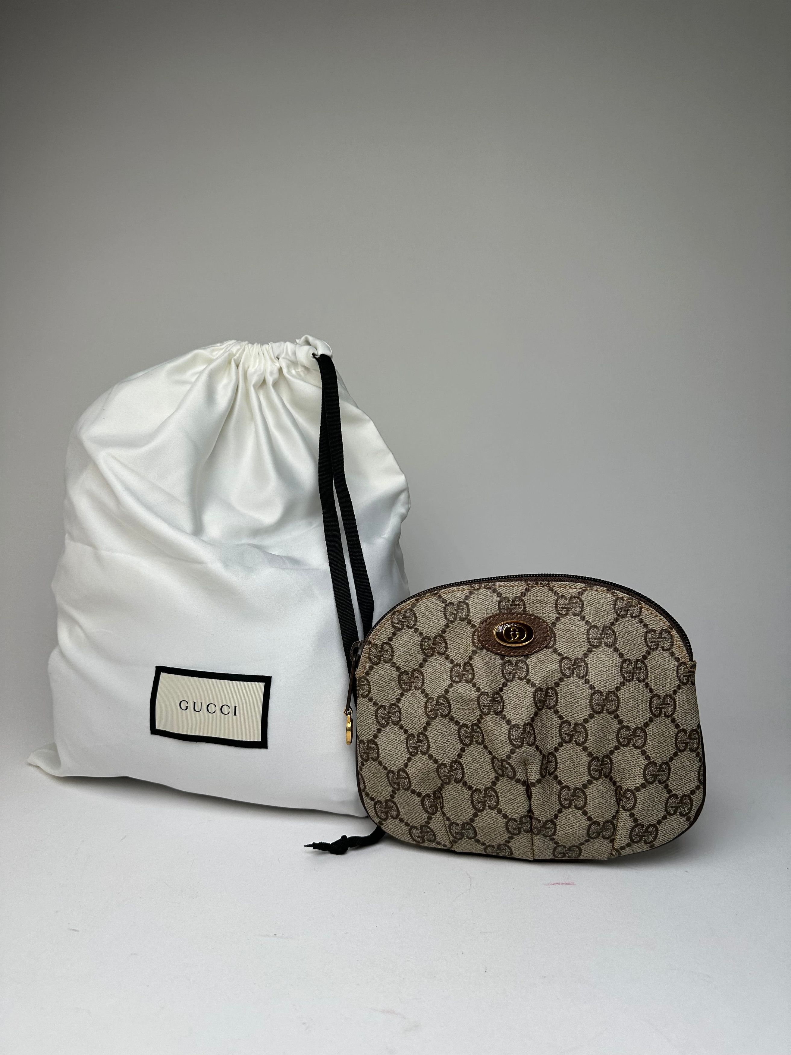 Gucci Vintage GG Supreme Canvas Mini Pouch Beige Brown Size ONE SIZE - 12 Thumbnail
