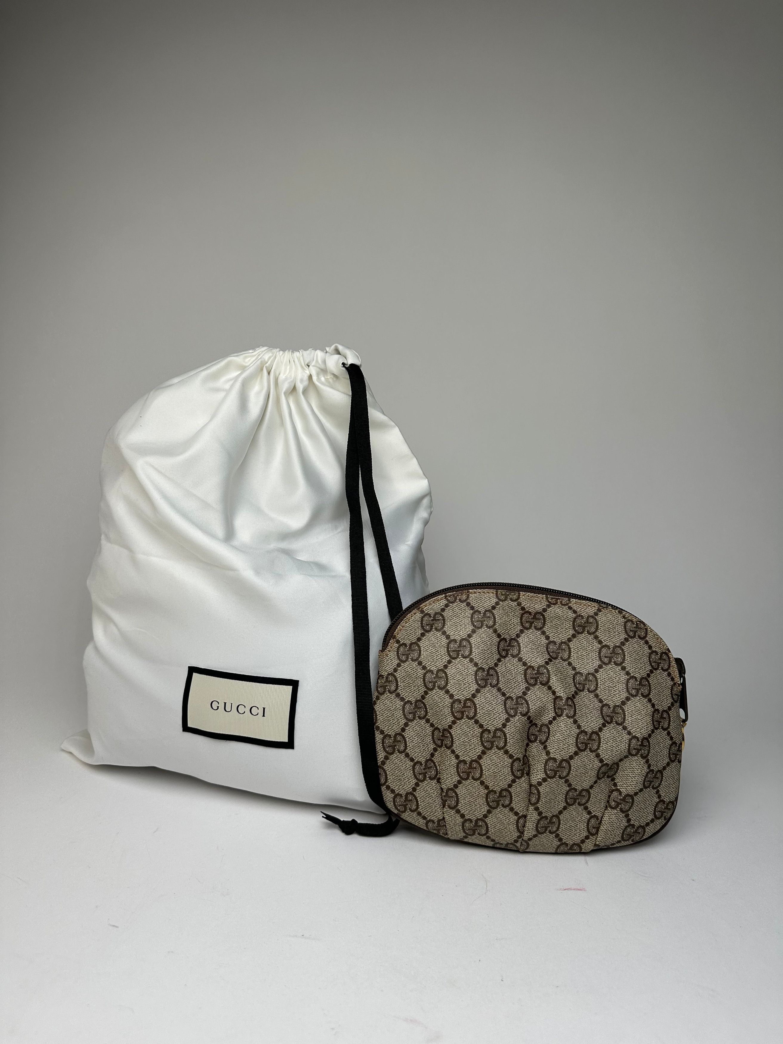 Gucci Vintage GG Supreme Canvas Mini Pouch Beige Brown Size ONE SIZE - 2 Thumbnail