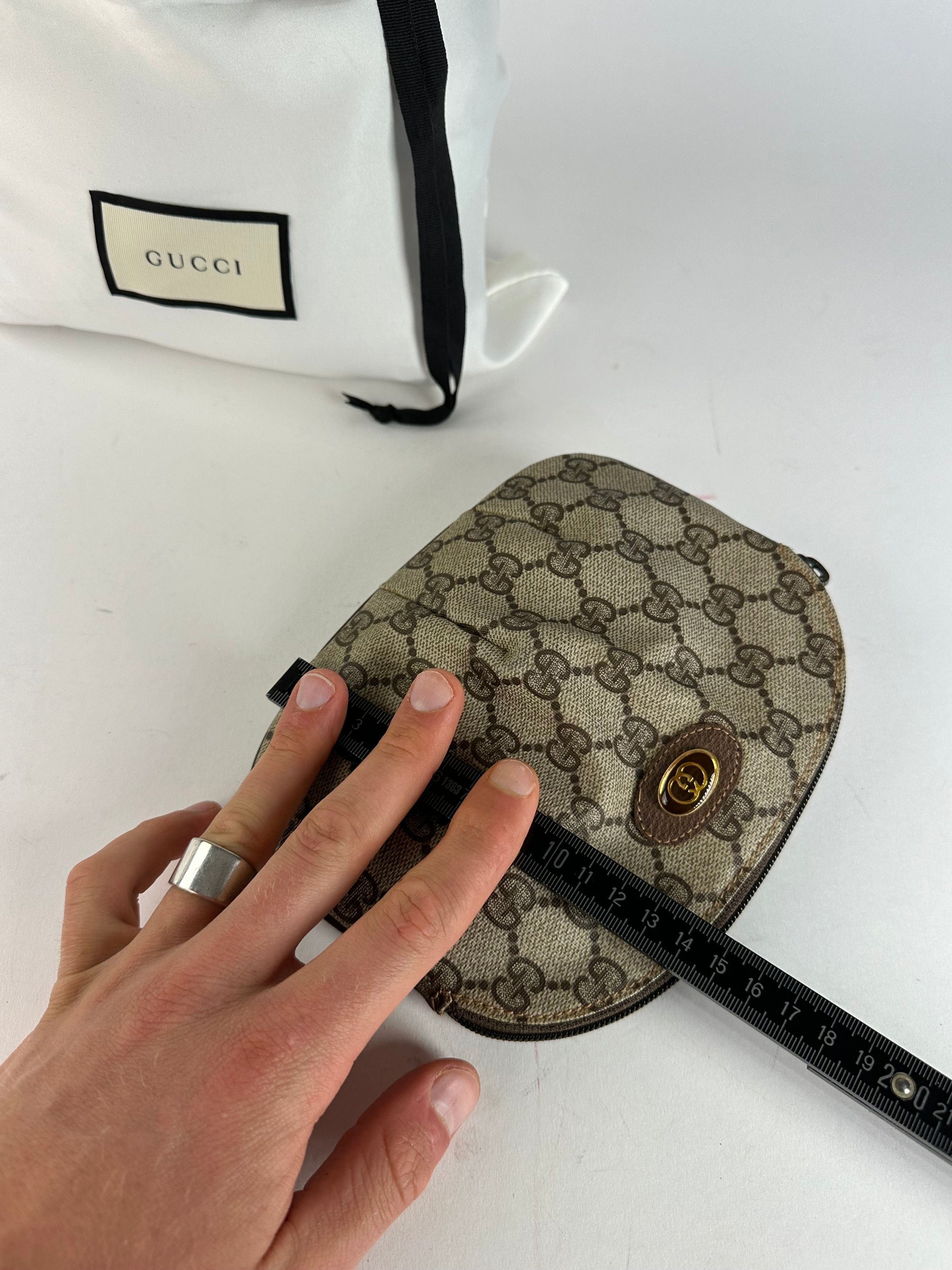 Gucci Vintage GG Supreme Canvas Mini Pouch Beige Brown Size ONE SIZE - 11 Thumbnail
