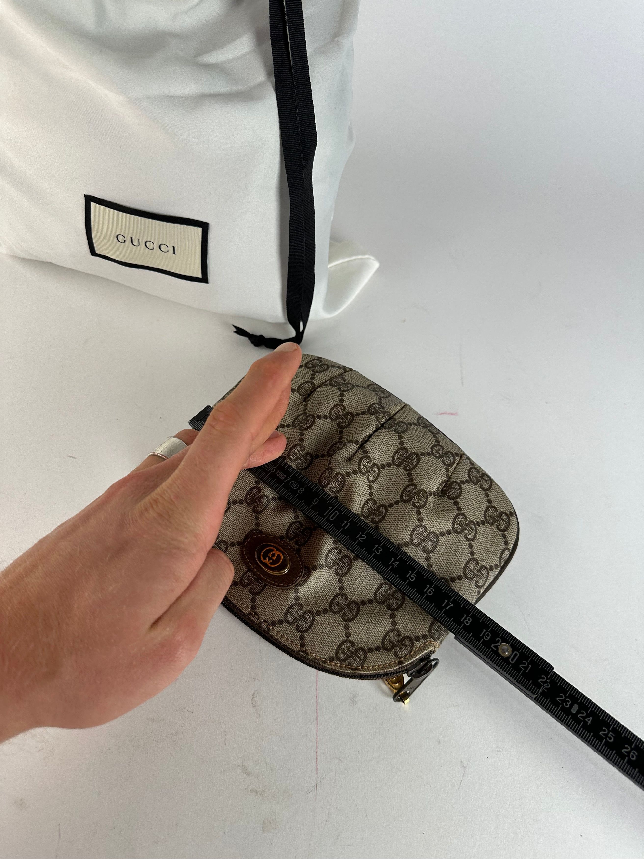 Gucci Vintage GG Supreme Canvas Mini Pouch Beige Brown Size ONE SIZE - 10 Thumbnail