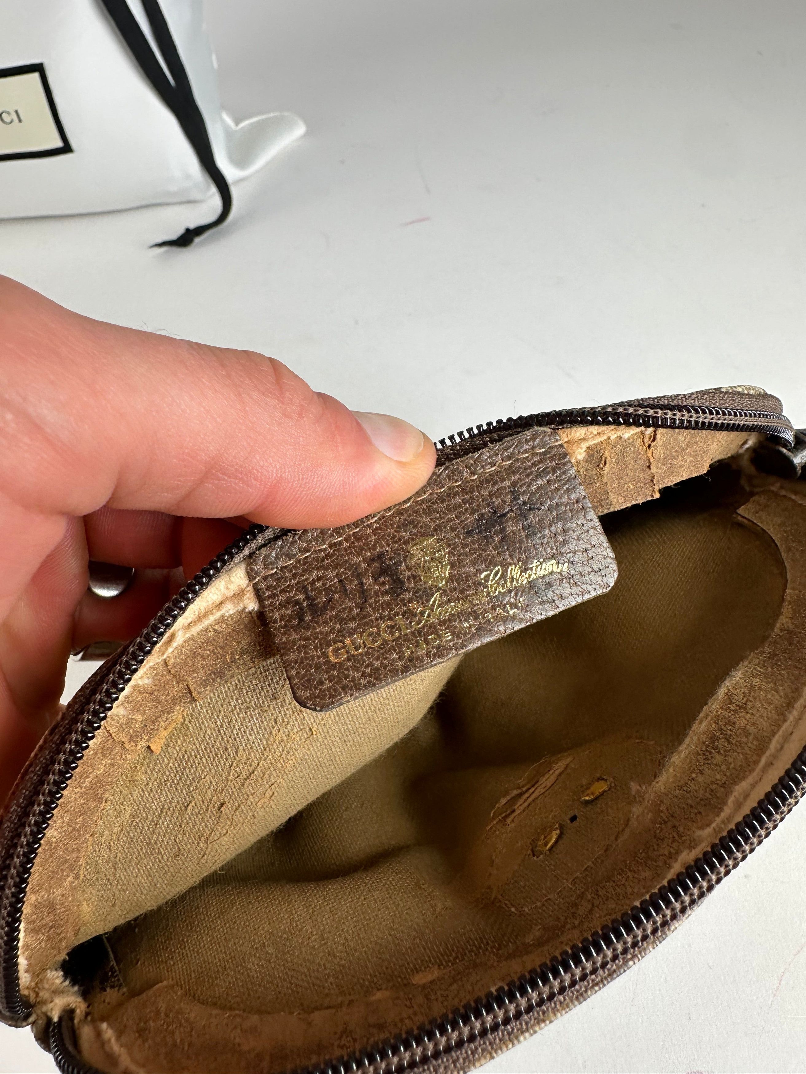 Gucci Vintage GG Supreme Canvas Mini Pouch Beige Brown Size ONE SIZE - 4 Thumbnail