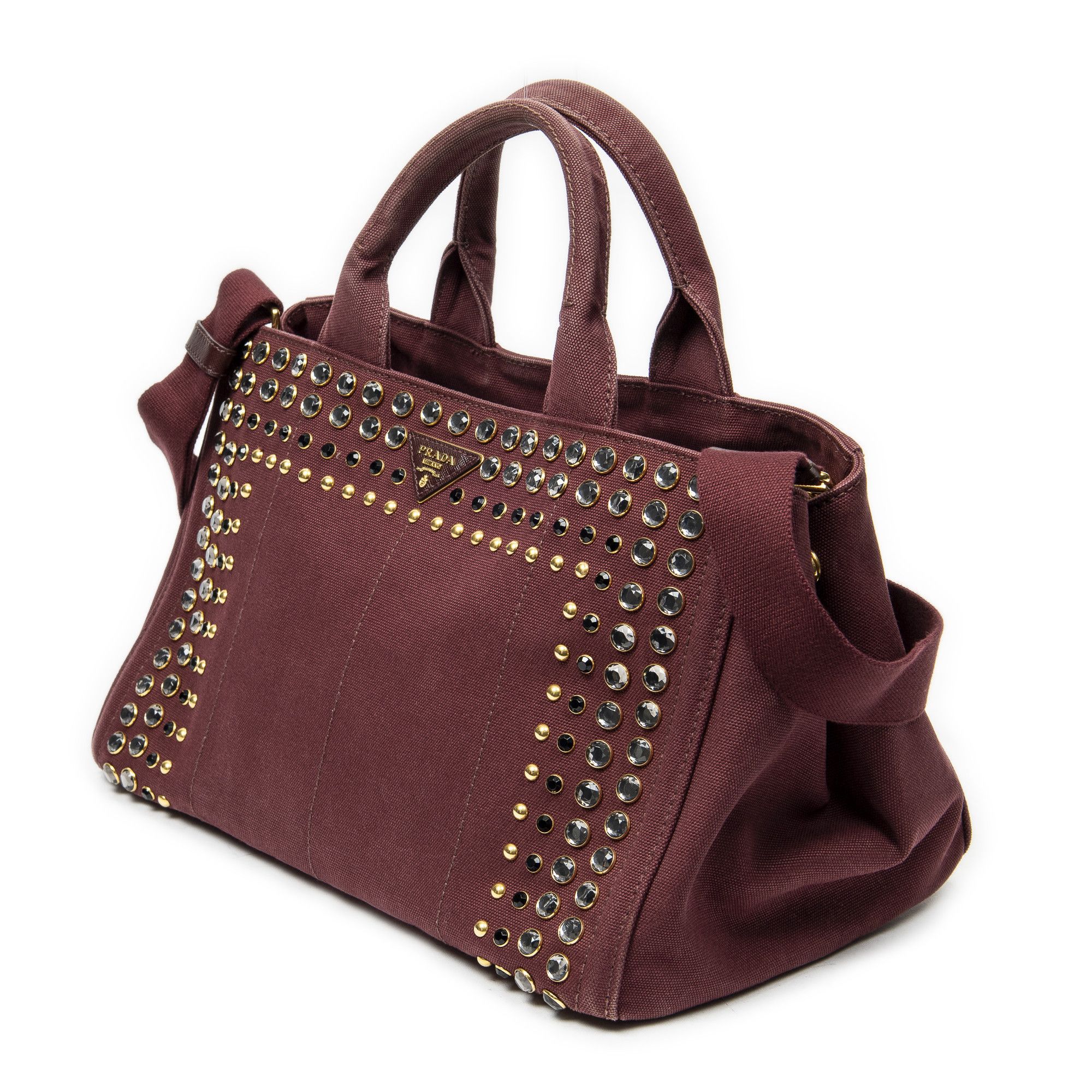 Prada Medium Rhinestone Canapa Tote Size ONE SIZE - 2 Thumbnail