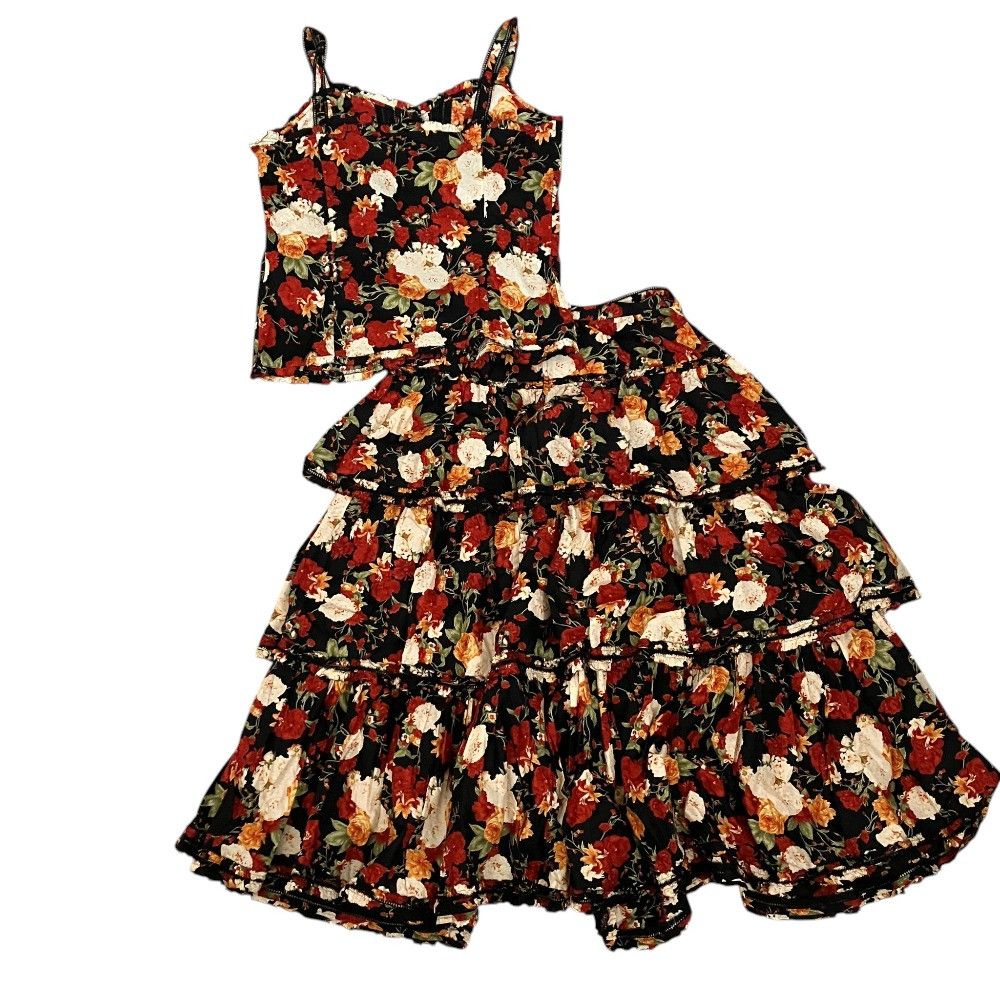 Other Other PINK HOUSE Floral Print Camisole Long Skirt Set Textile Tops DUTY FREE for USA Size ONE SIZE - 2 Thumbnail
