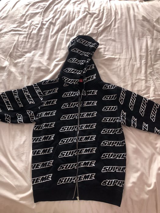 Supreme repeat zip outlet up hooded sweatshirt