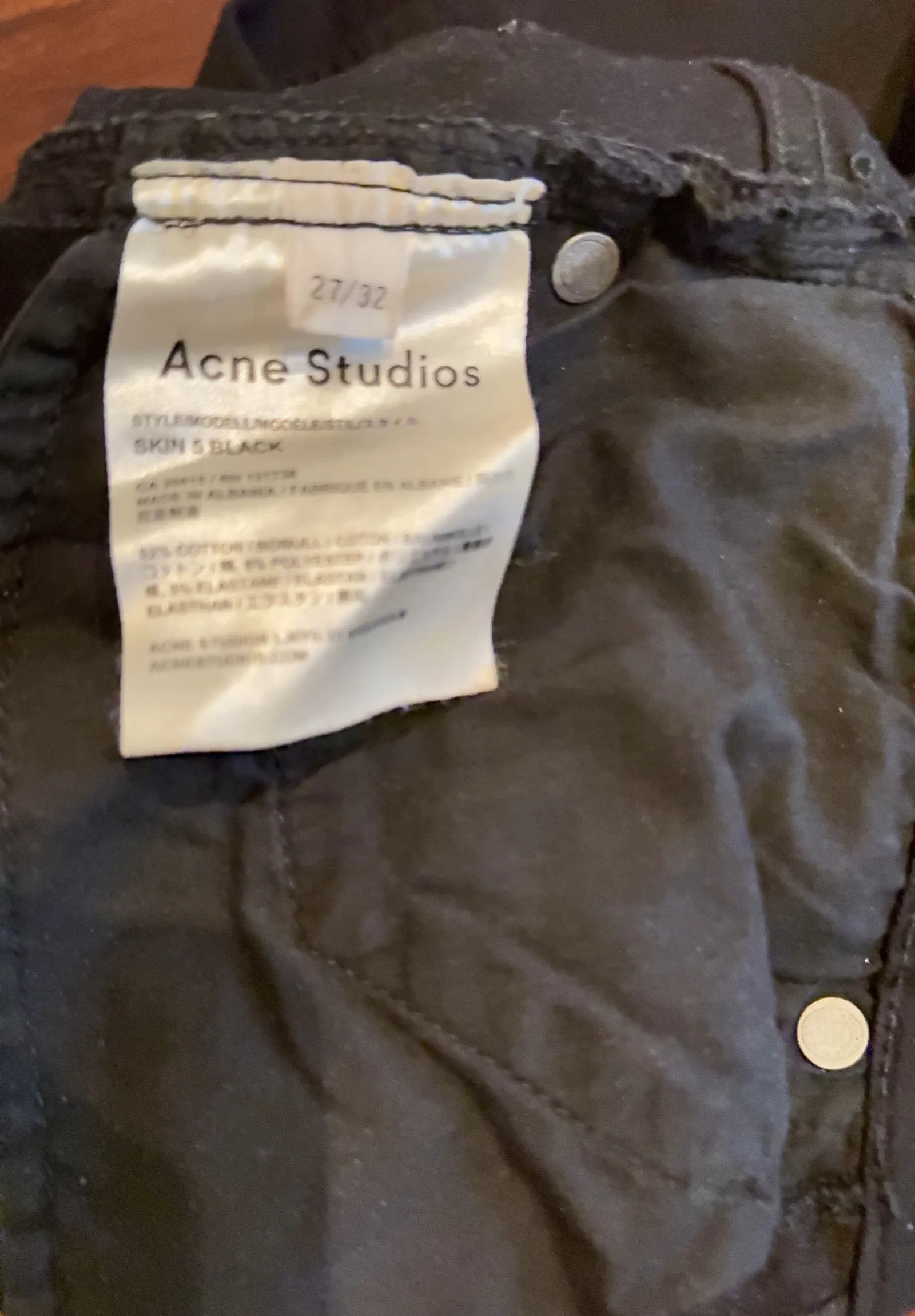Acne Studios Acne Studios Skin 5 black Jeans Size 27" / US 4 / IT 40 - 5 Thumbnail