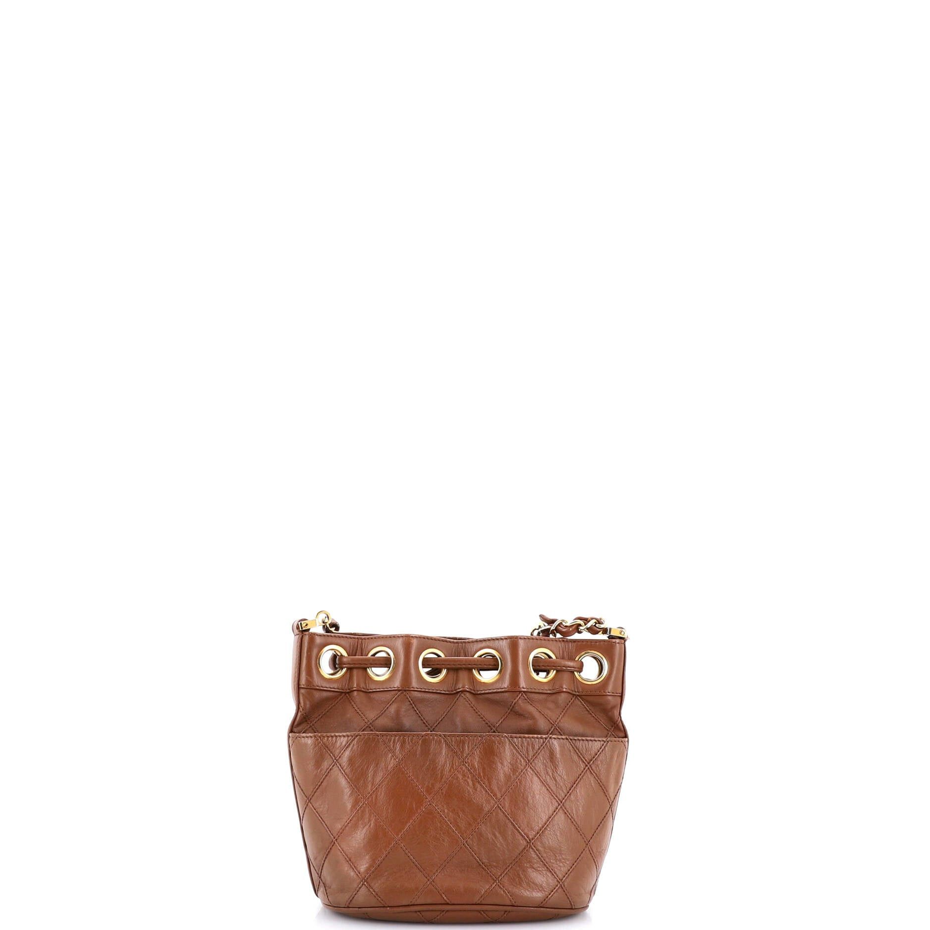 Chanel Vintage Diamond Stitch Drawstring Bucket Bag Size ONE SIZE - 3 Thumbnail