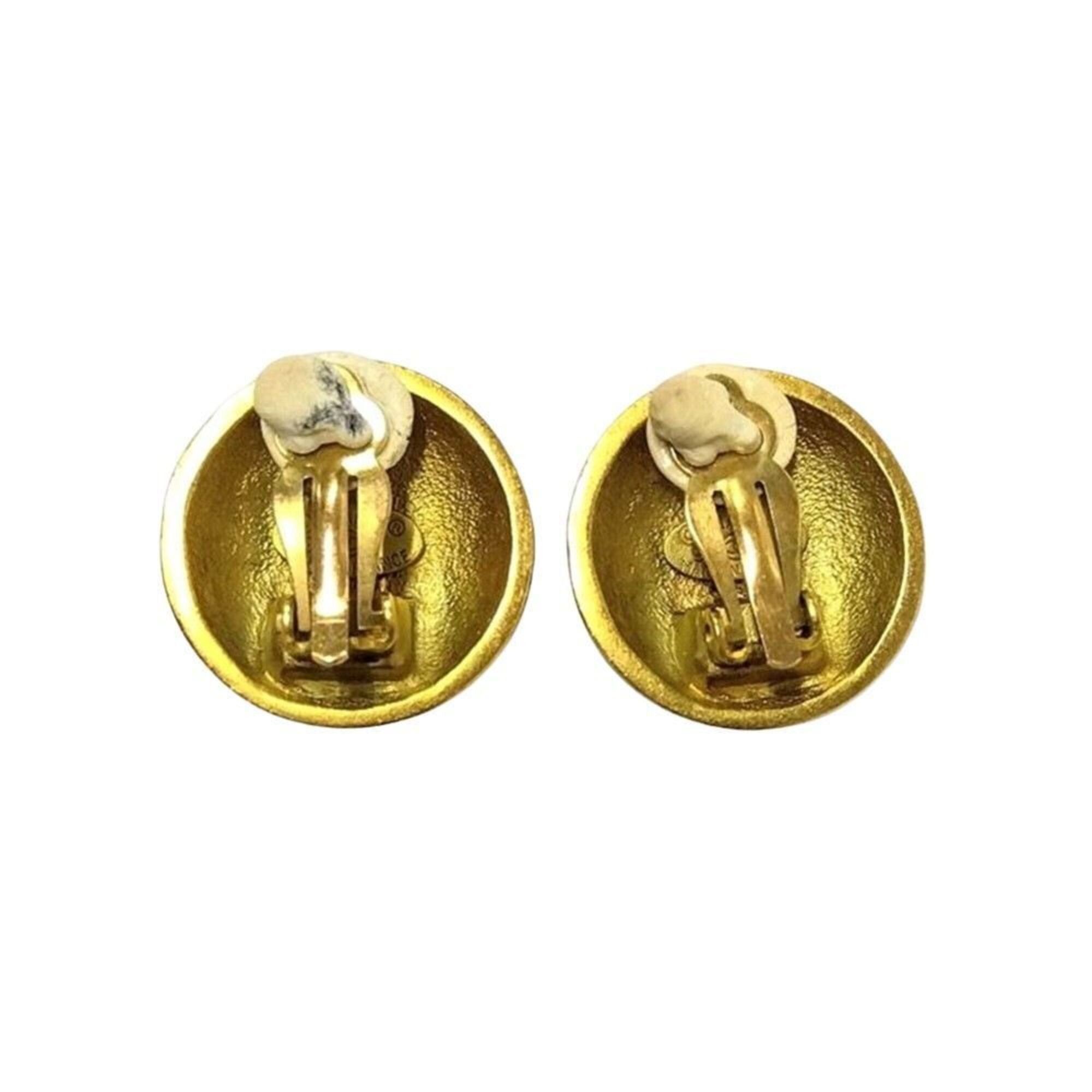 Chanel Chanel Coco Mark Round Circle Earrings 95C GPg Gold Size ONE SIZE - 2 Thumbnail