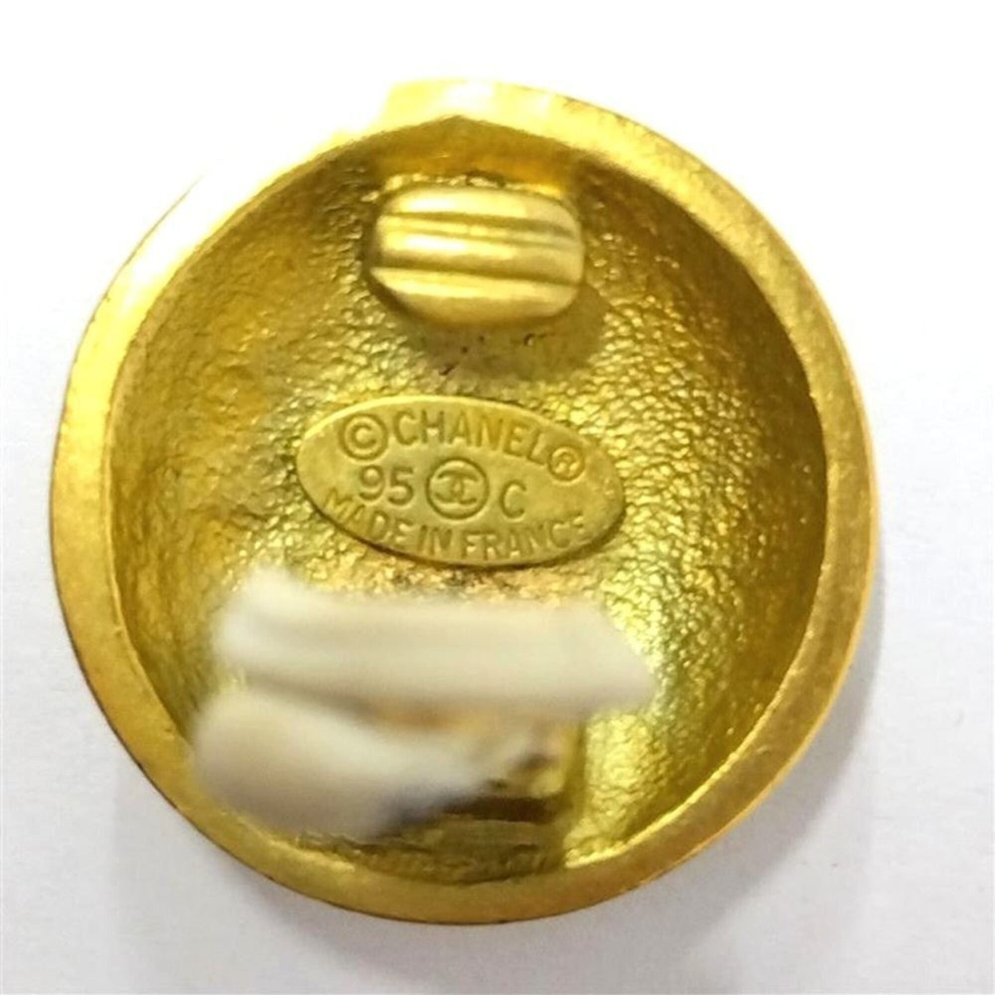 Chanel Chanel Coco Mark Round Circle Earrings 95C GPg Gold Size ONE SIZE - 4 Thumbnail