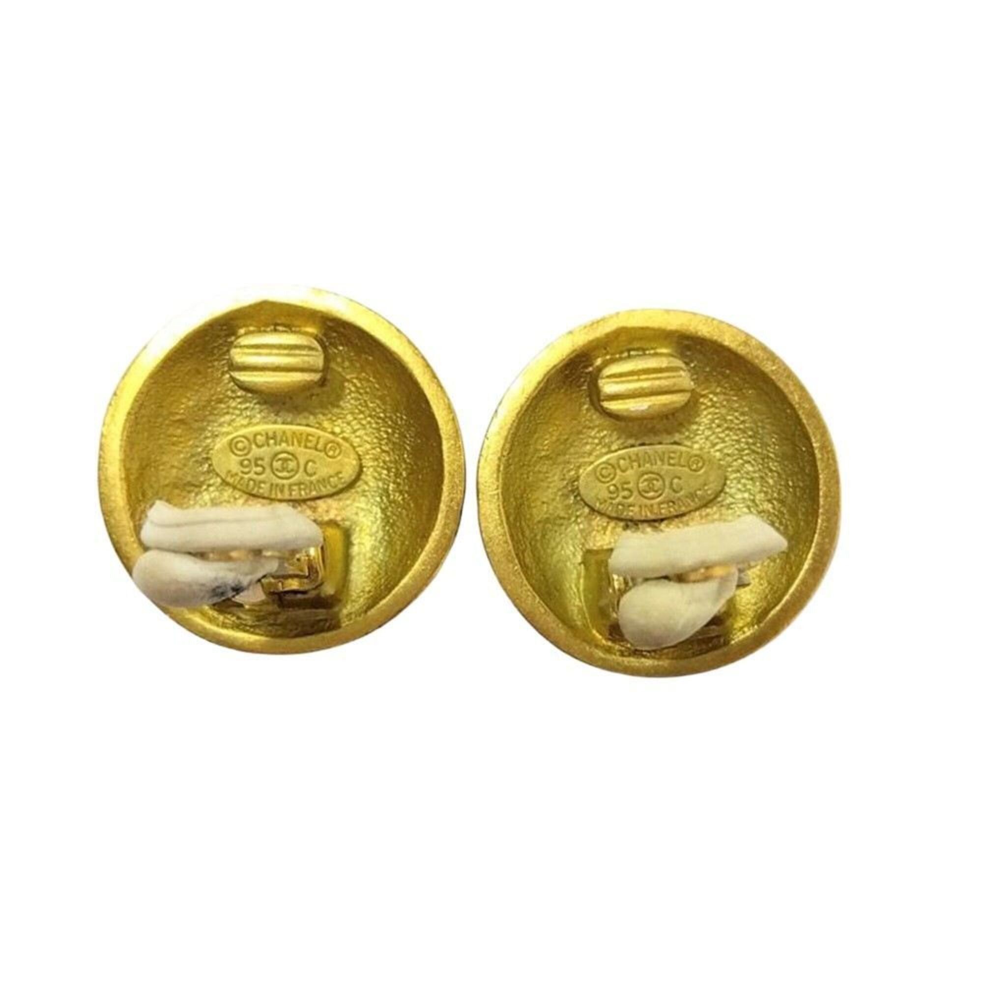 Chanel Chanel Coco Mark Round Circle Earrings 95C GPg Gold Size ONE SIZE - 3 Thumbnail