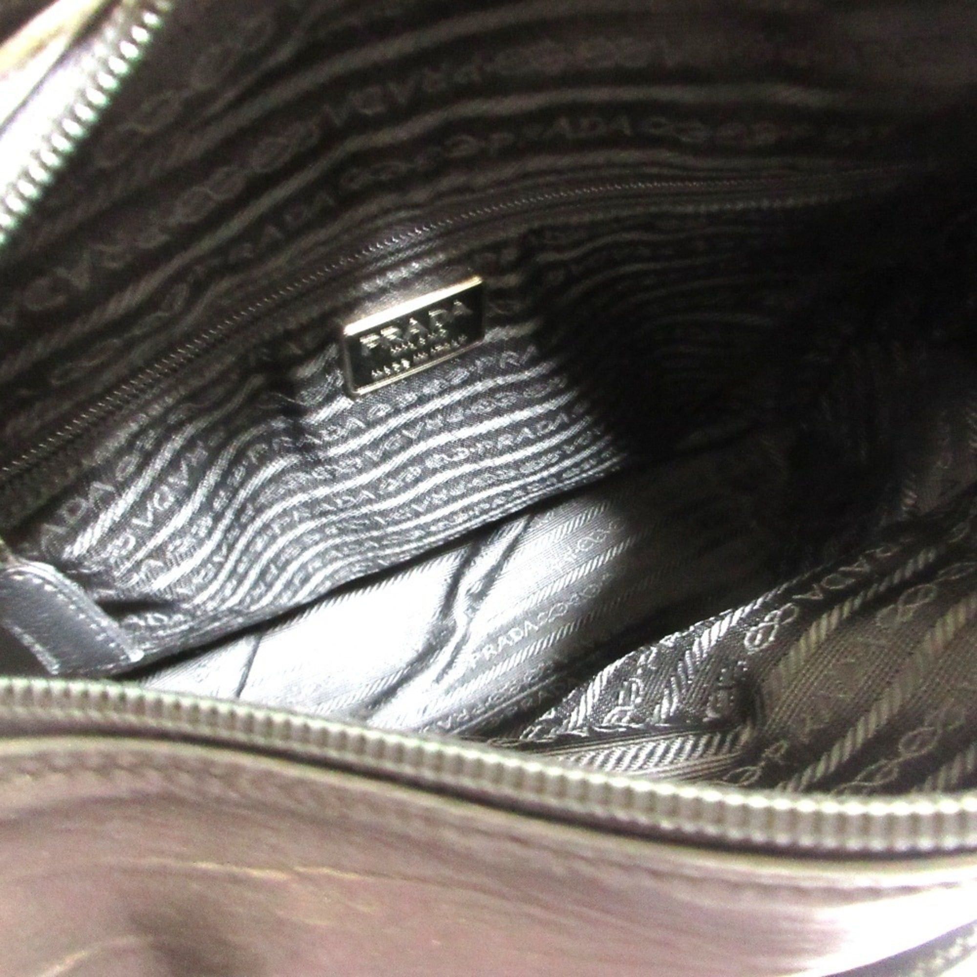 Prada Prada Nappa Leather Tote Bag Black Women's Size ONE SIZE - 8 Thumbnail