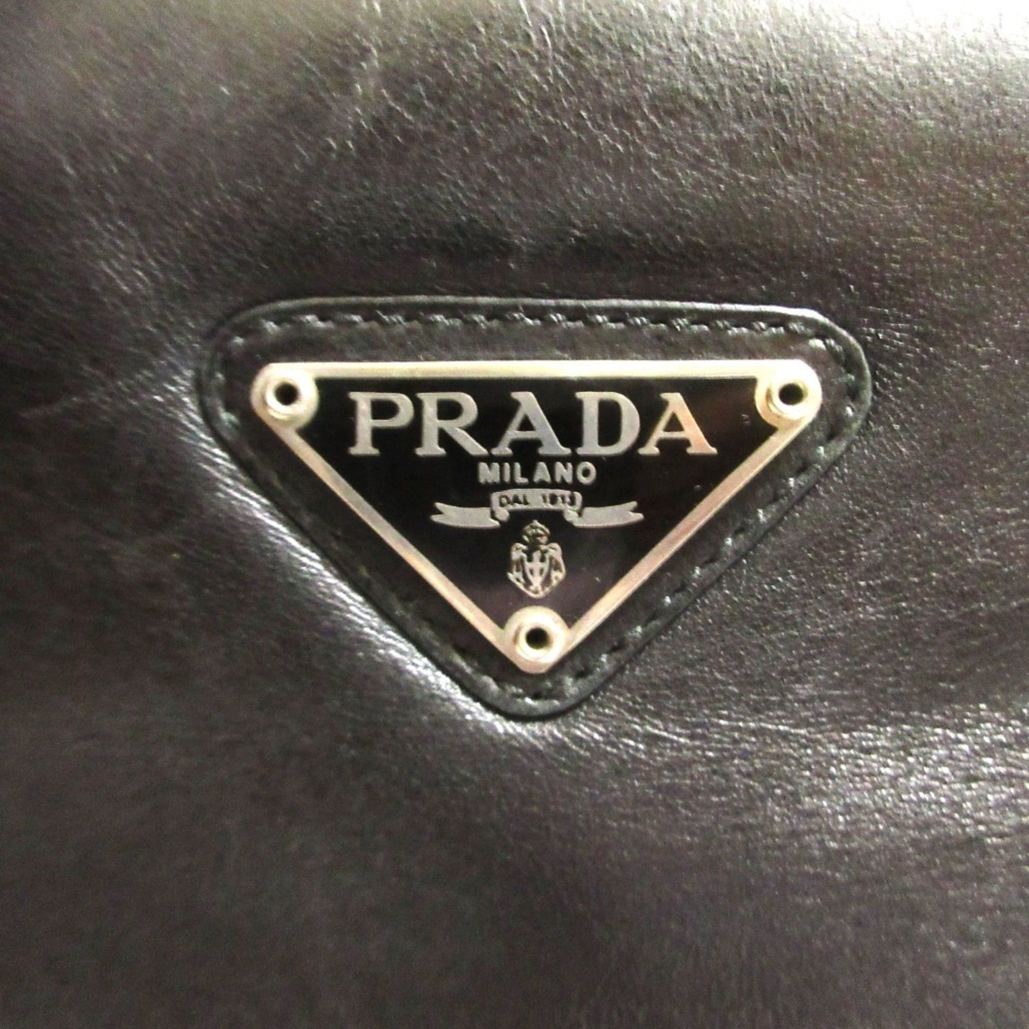 Prada Prada Nappa Leather Tote Bag Black Women's Size ONE SIZE - 5 Thumbnail