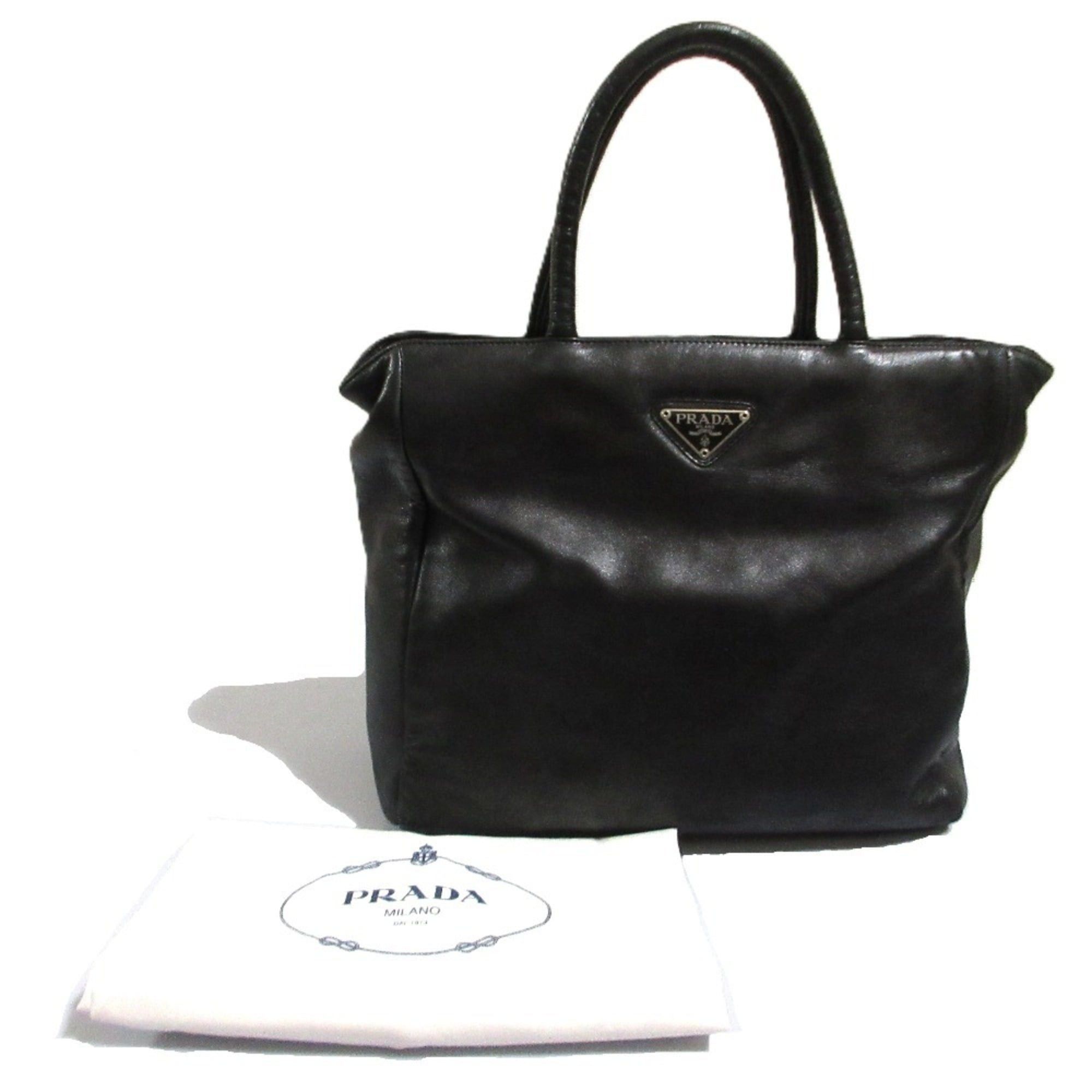 Prada Prada Nappa Leather Tote Bag Black Women's Size ONE SIZE - 10 Thumbnail