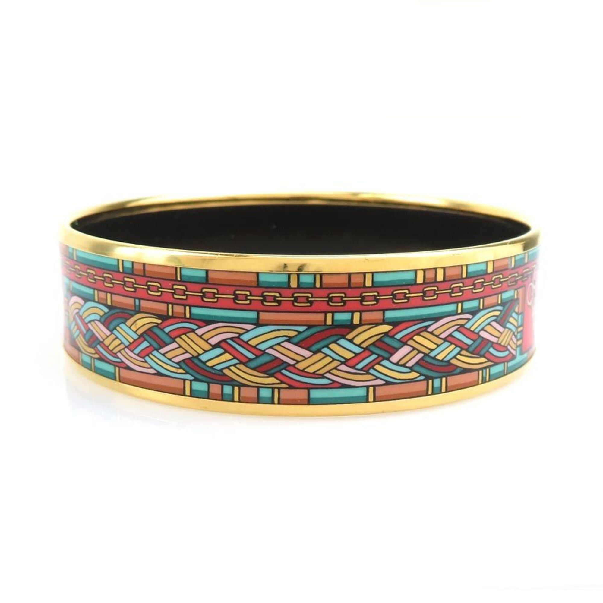Hermes Hermes Bangle Bracelet Email Metal Enamel Gold Multicolor Women's Free Shipping e61792j Size ONE SIZE - 3 Thumbnail