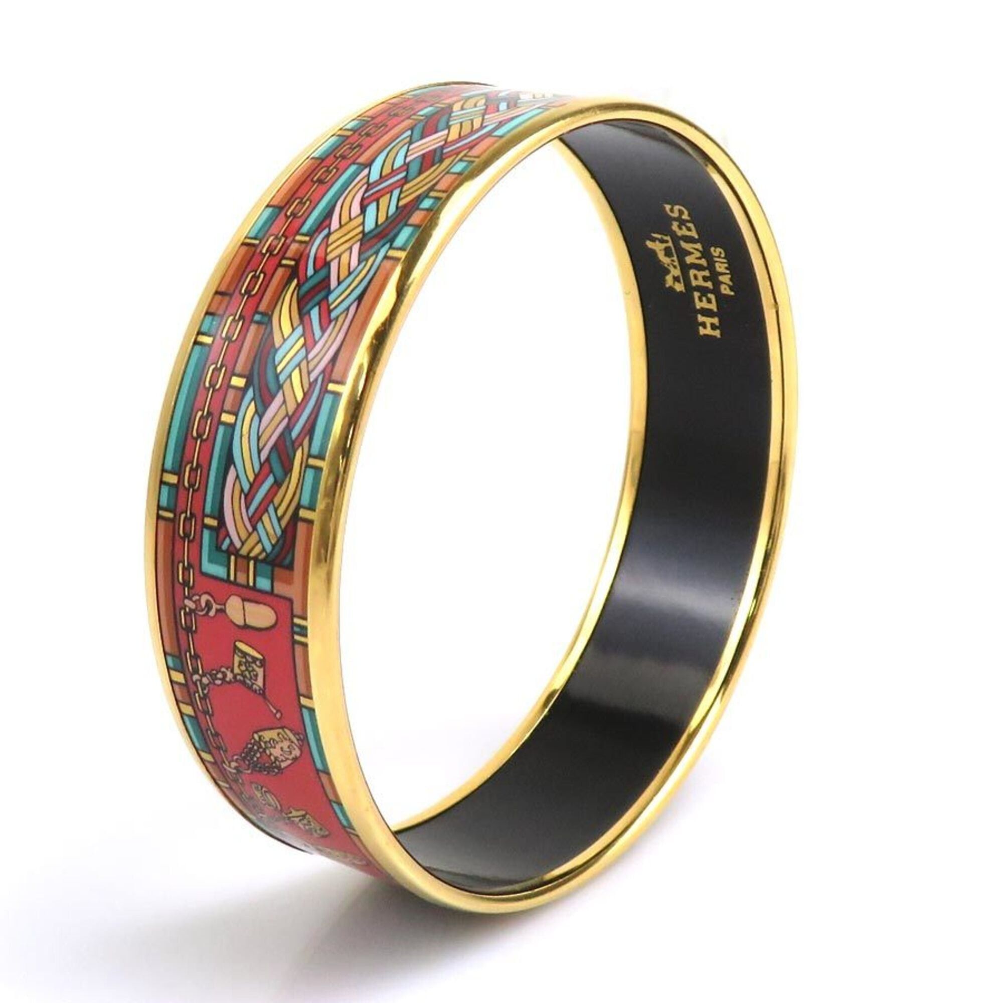 Hermes Hermes Bangle Bracelet Email Metal Enamel Gold Multicolor Women's Free Shipping e61792j Size ONE SIZE - 4 Thumbnail