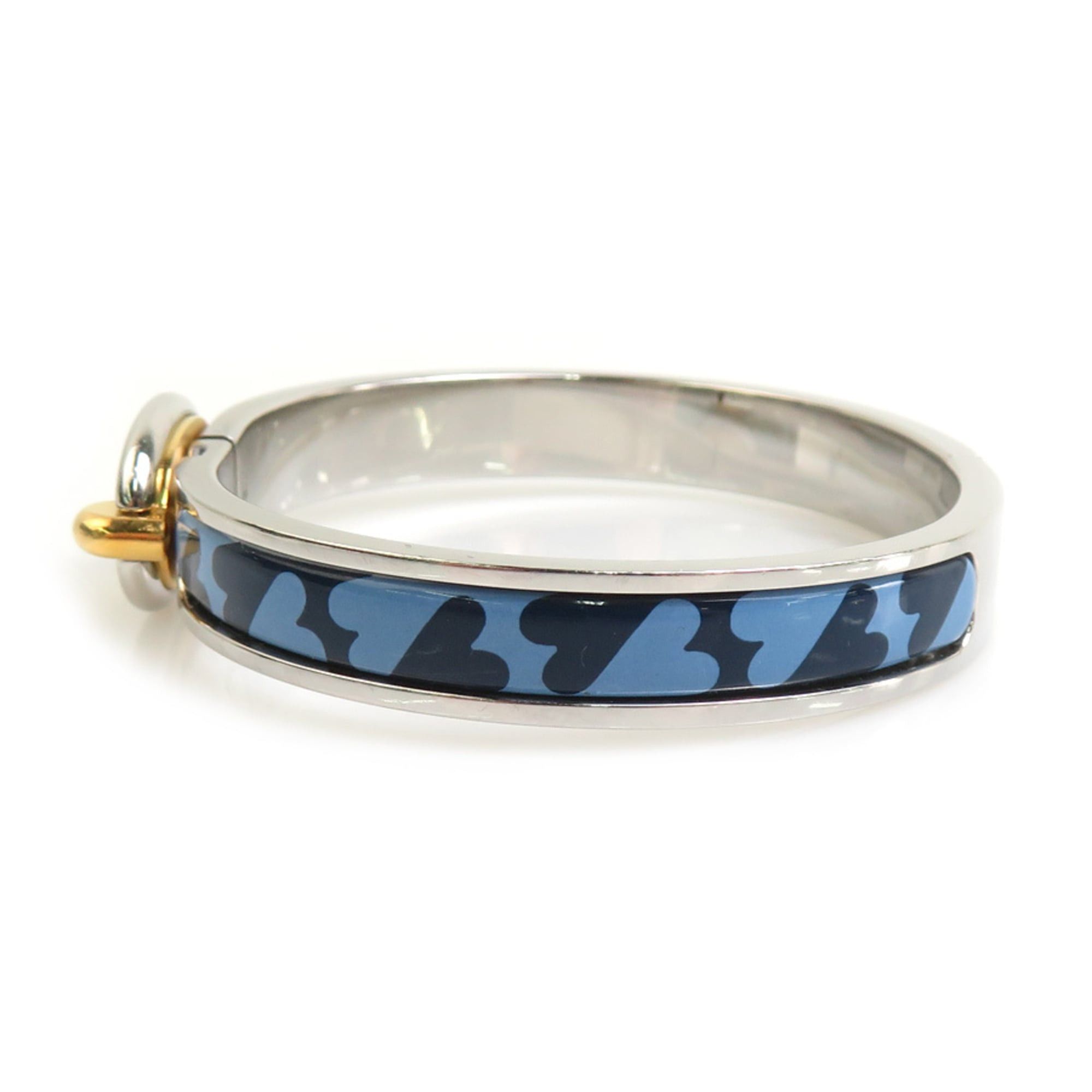 Hermes Hermes Bangle Bracelet Mini Click Chaine d'Ancre Metal Enamel Silver Blue Gold Women's Free Shipping e61794g Size ONE SIZE - 3 Thumbnail