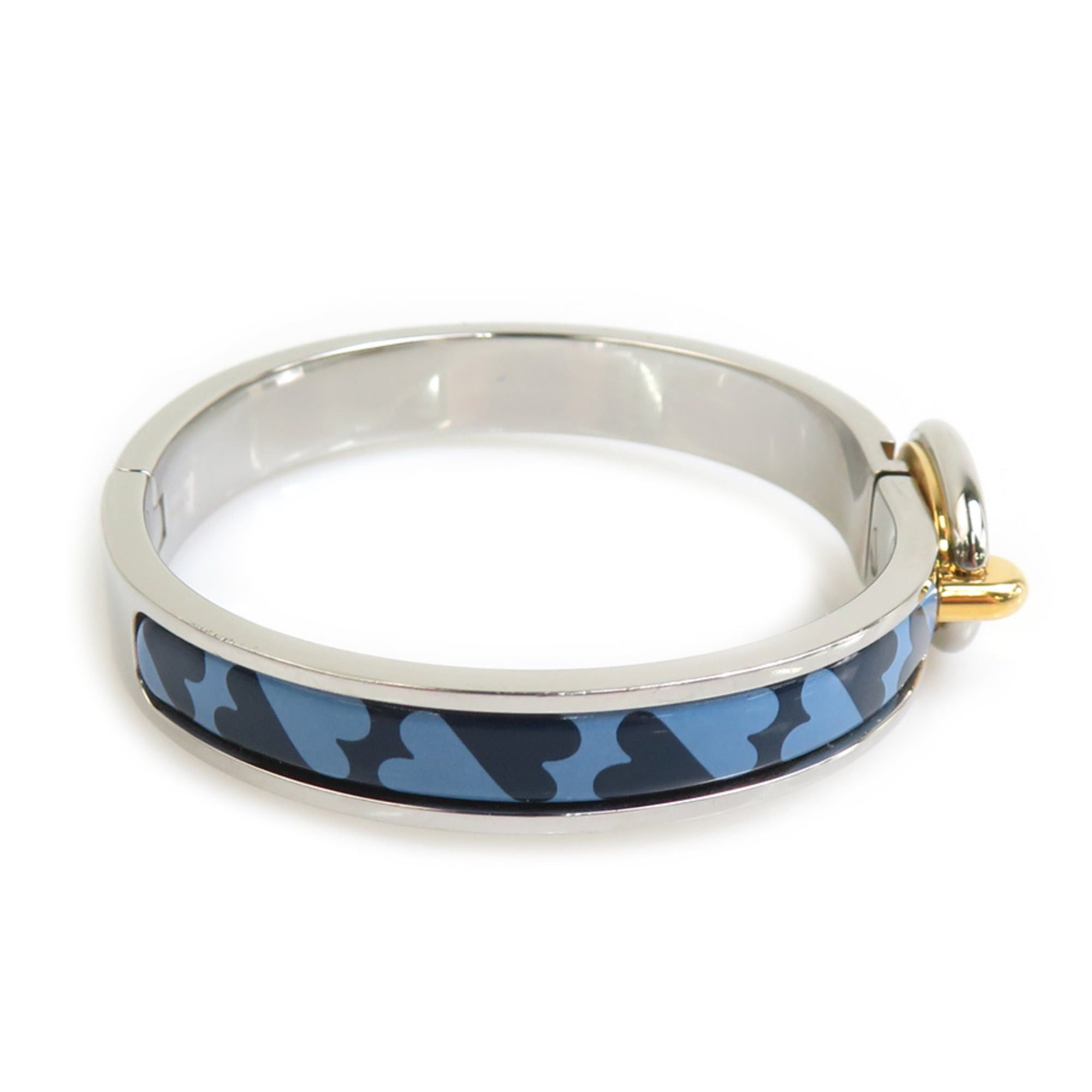 Hermes Hermes Bangle Bracelet Mini Click Chaine d'Ancre Metal Enamel Silver Blue Gold Women's Free Shipping e61794g Size ONE SIZE - 5 Thumbnail