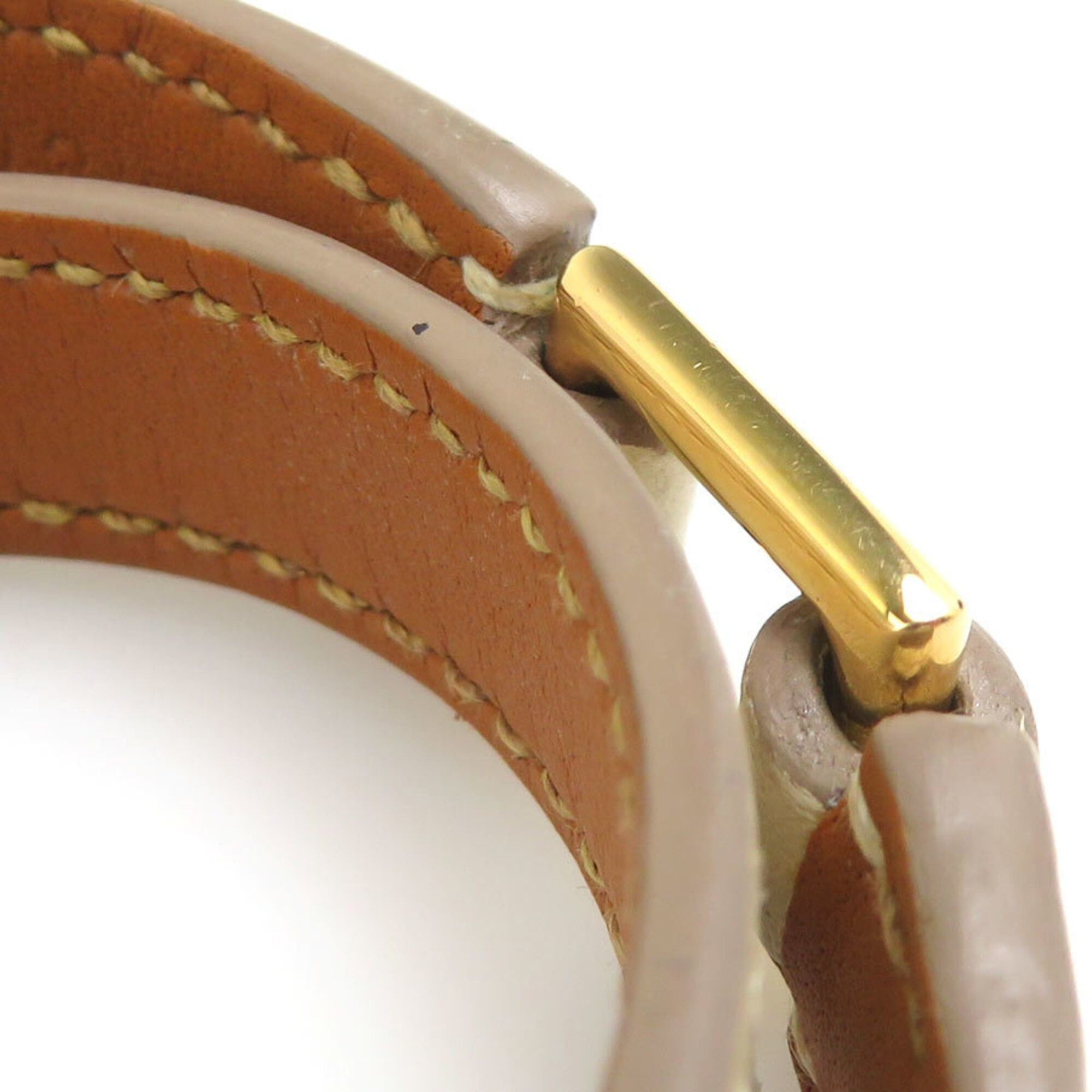 Hermes Hermes Bracelet Rivale Double Tour Leather Metal Ivory Gold Women's Free Shipping e61793g Size ONE SIZE - 7 Thumbnail