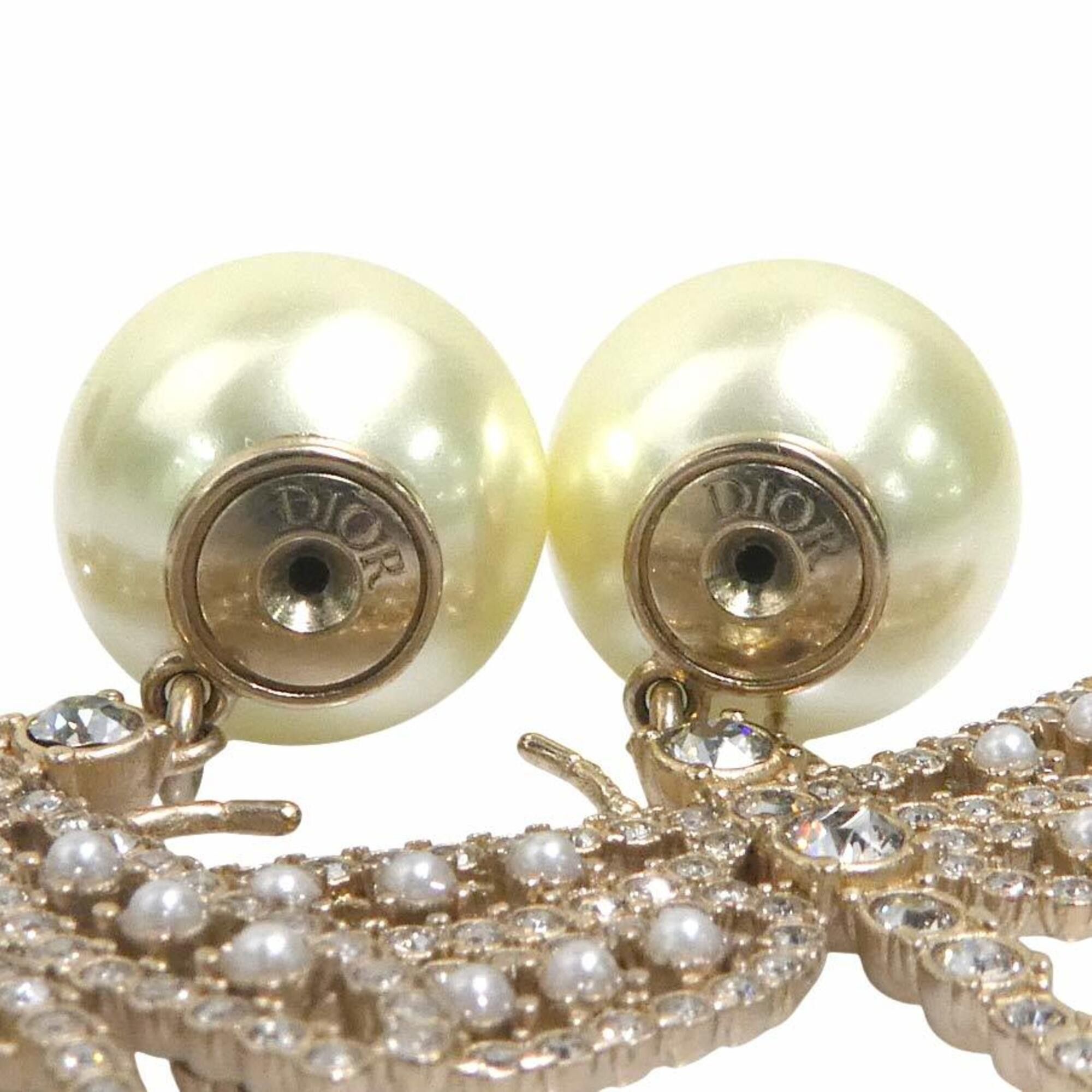 Dior Christian Dior earrings, dragonfly design, metal, faux pearl, gold, off-white, silver, women's, free shipping, e61798a Size ONE SIZE - 10 Thumbnail
