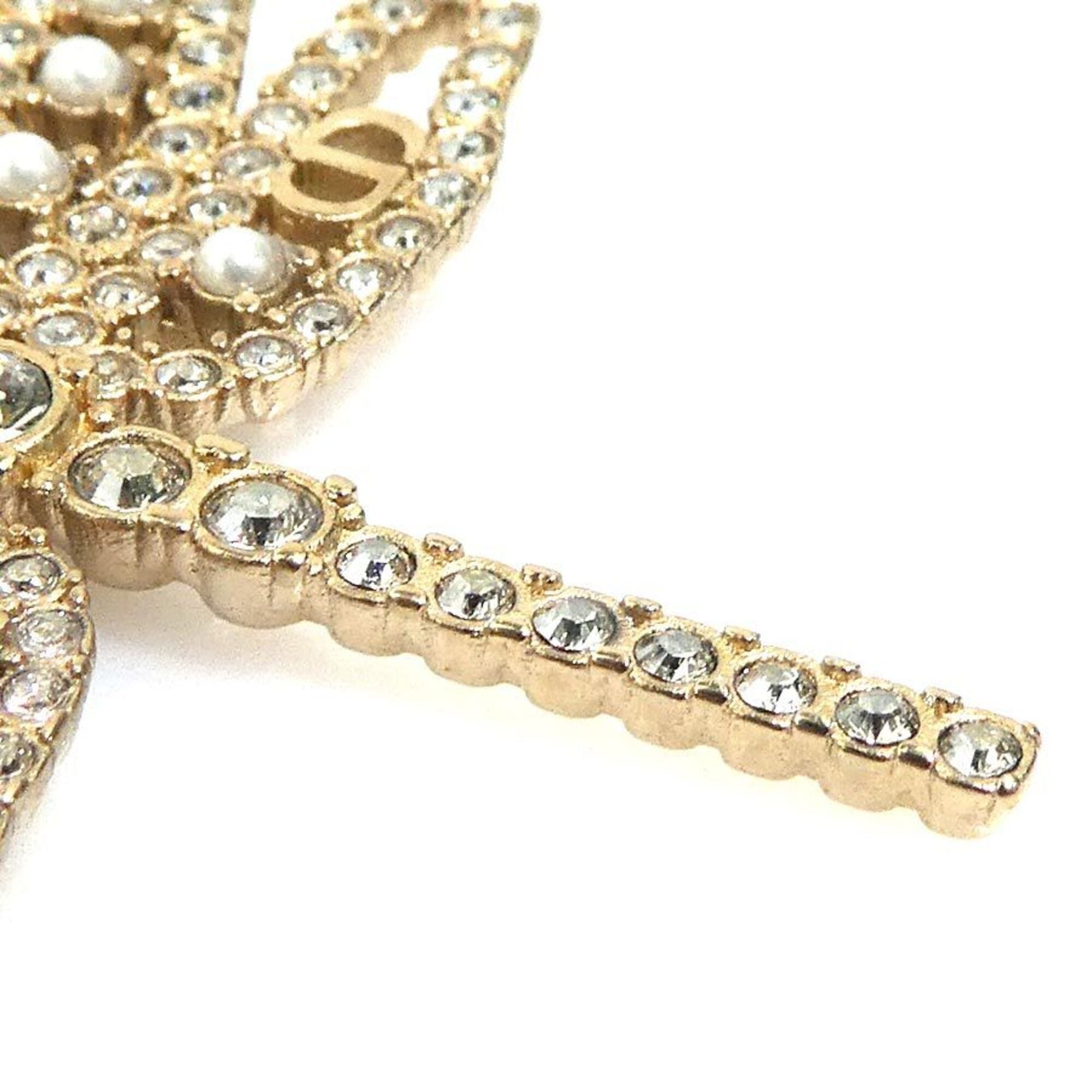 Dior Christian Dior earrings, dragonfly design, metal, faux pearl, gold, off-white, silver, women's, free shipping, e61798a Size ONE SIZE - 8 Thumbnail