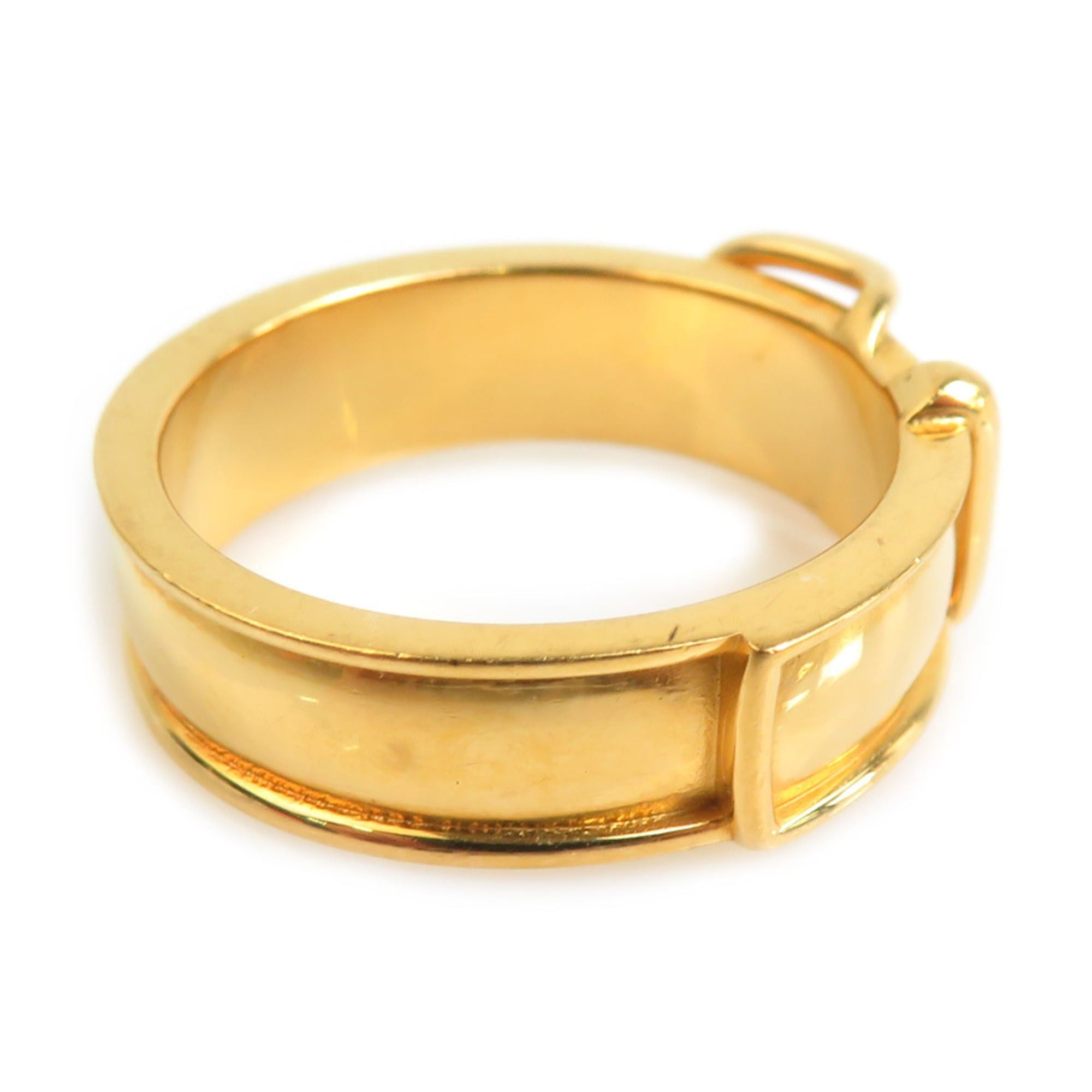 Hermes Hermes scarf/muffler ring with belt motif, metal, gold, women's, free shipping, e61790a Size ONE SIZE - 5 Thumbnail
