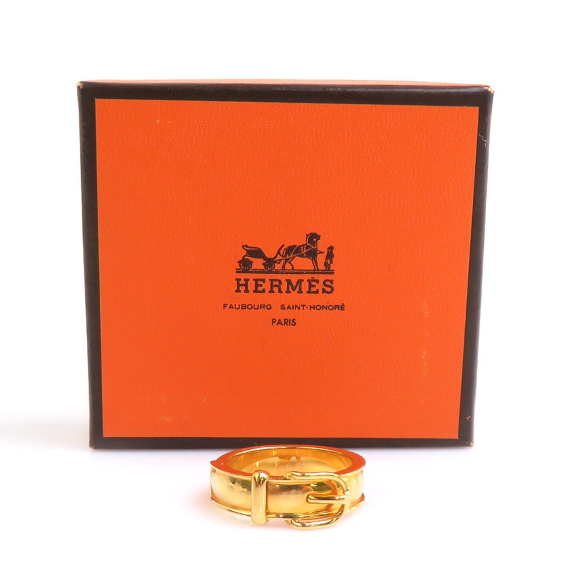 Hermes Hermes scarf/muffler ring with belt motif, metal, gold, women's, free shipping, e61790a Size ONE SIZE - 8 Thumbnail