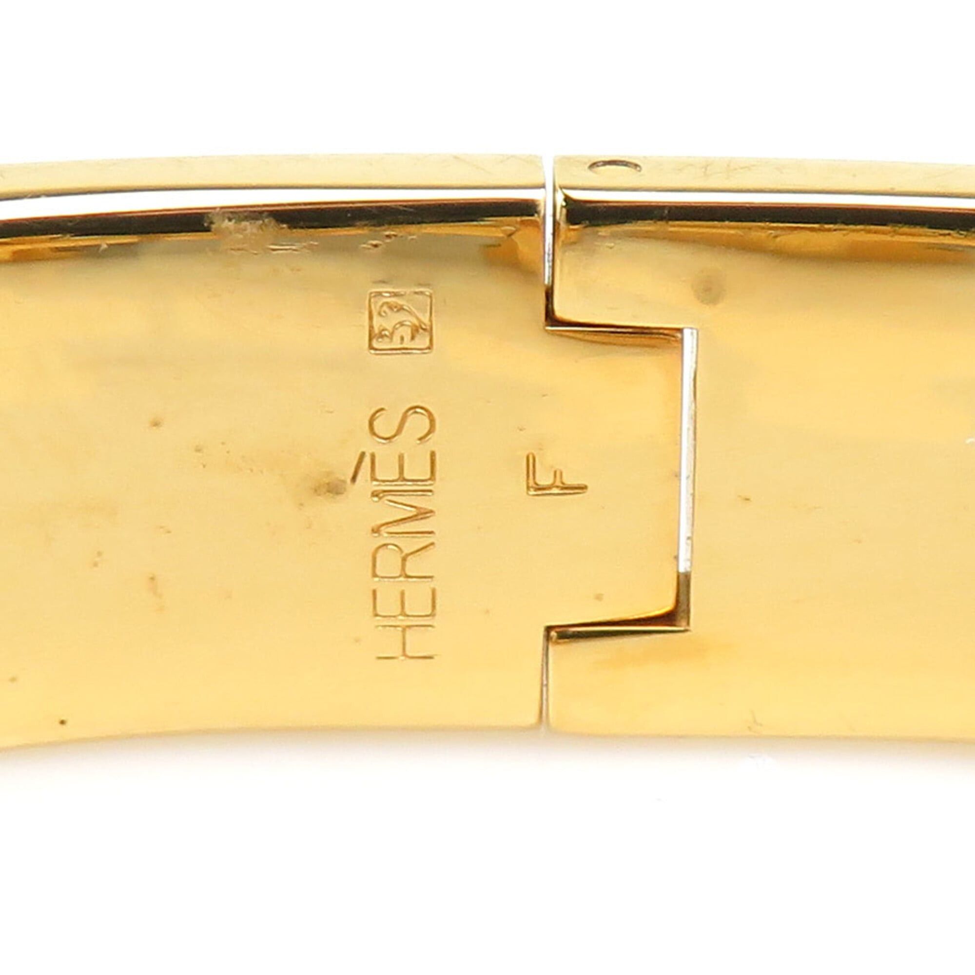 Hermes Hermes Bangle Bracelet Clic Clack H Metal Enamel Gold Orange Women's Free Shipping e61791i Size ONE SIZE - 11 Thumbnail