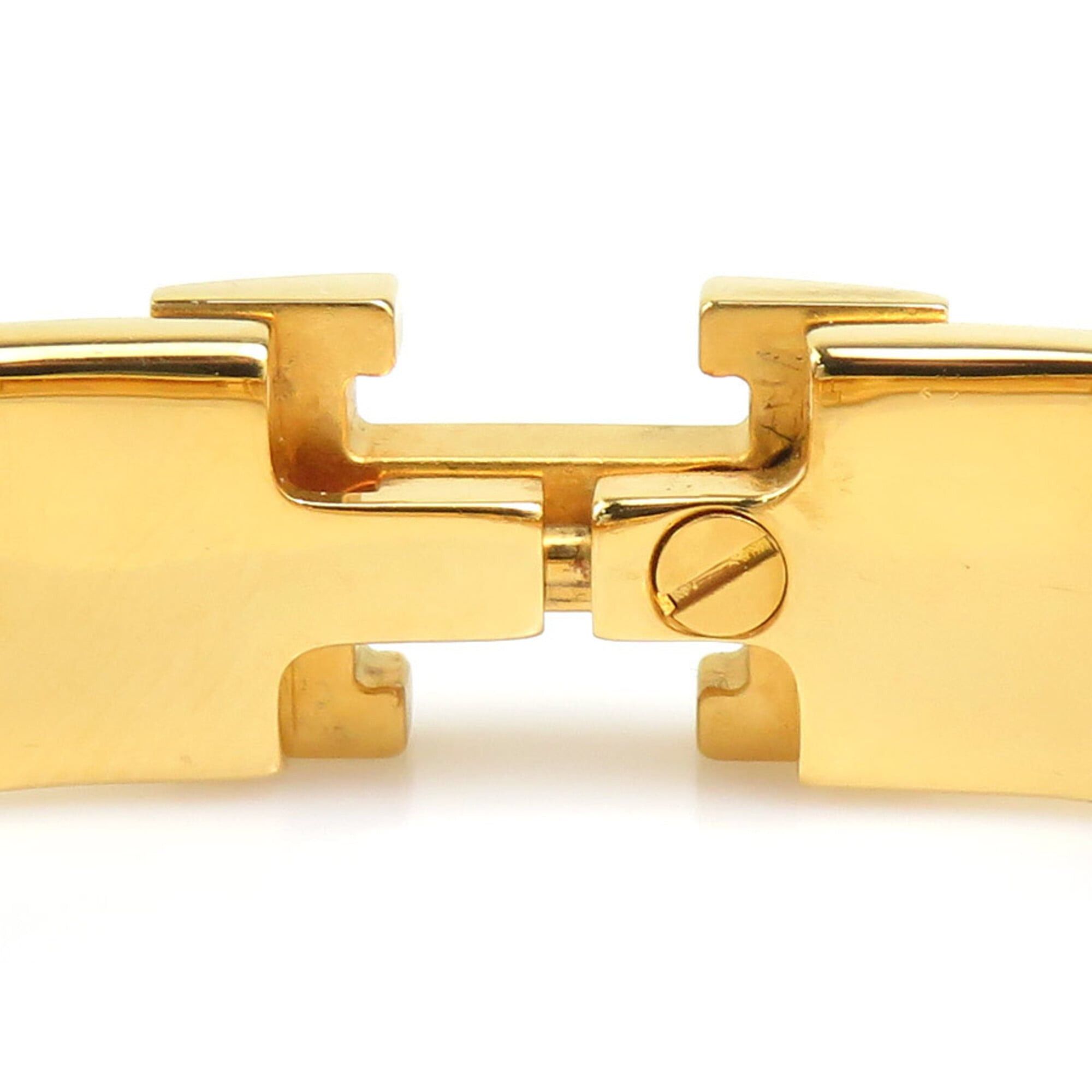 Hermes Hermes Bangle Bracelet Clic Clack H Metal Enamel Gold Orange Women's Free Shipping e61791i Size ONE SIZE - 10 Thumbnail