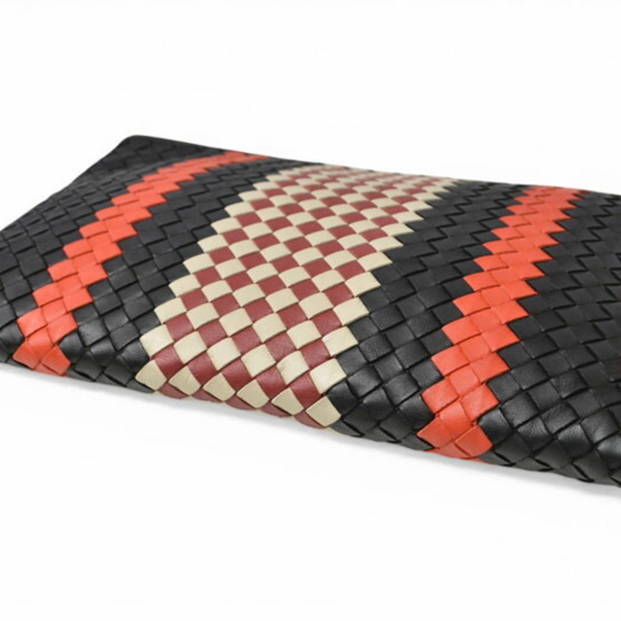 Bottega Veneta Bottega Veneta clutch bag, men's pouch, BOTTEGA VENETA, Intrecciato, Nappa, lambskin, black, orange Size ONE SIZE - 6 Thumbnail