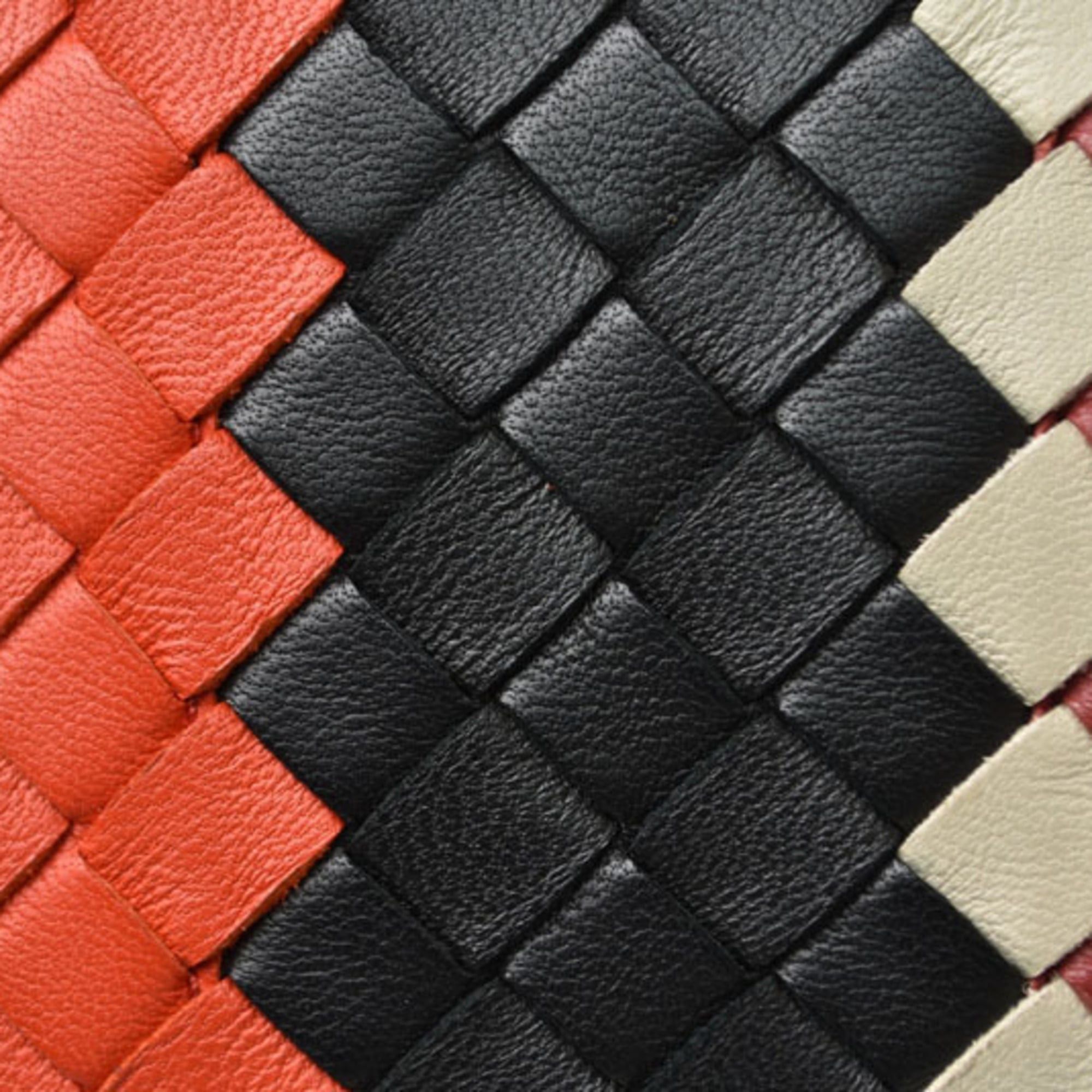 Bottega Veneta Bottega Veneta clutch bag, men's pouch, BOTTEGA VENETA, Intrecciato, Nappa, lambskin, black, orange Size ONE SIZE - 5 Thumbnail