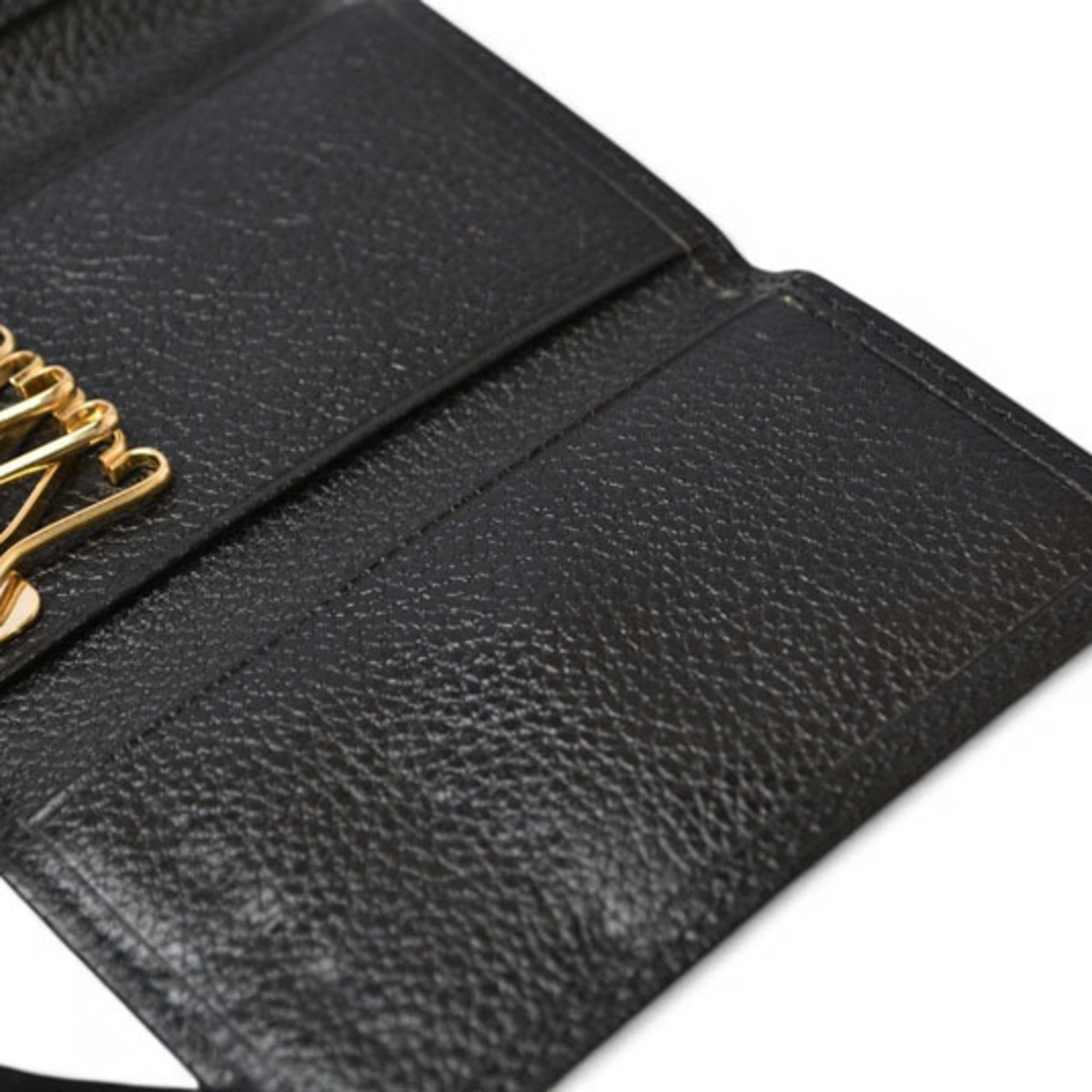 Yves Saint Laurent Yves Saint Laurent YSL Key Case, Leather, Black, Gold Size ONE SIZE - 6 Thumbnail