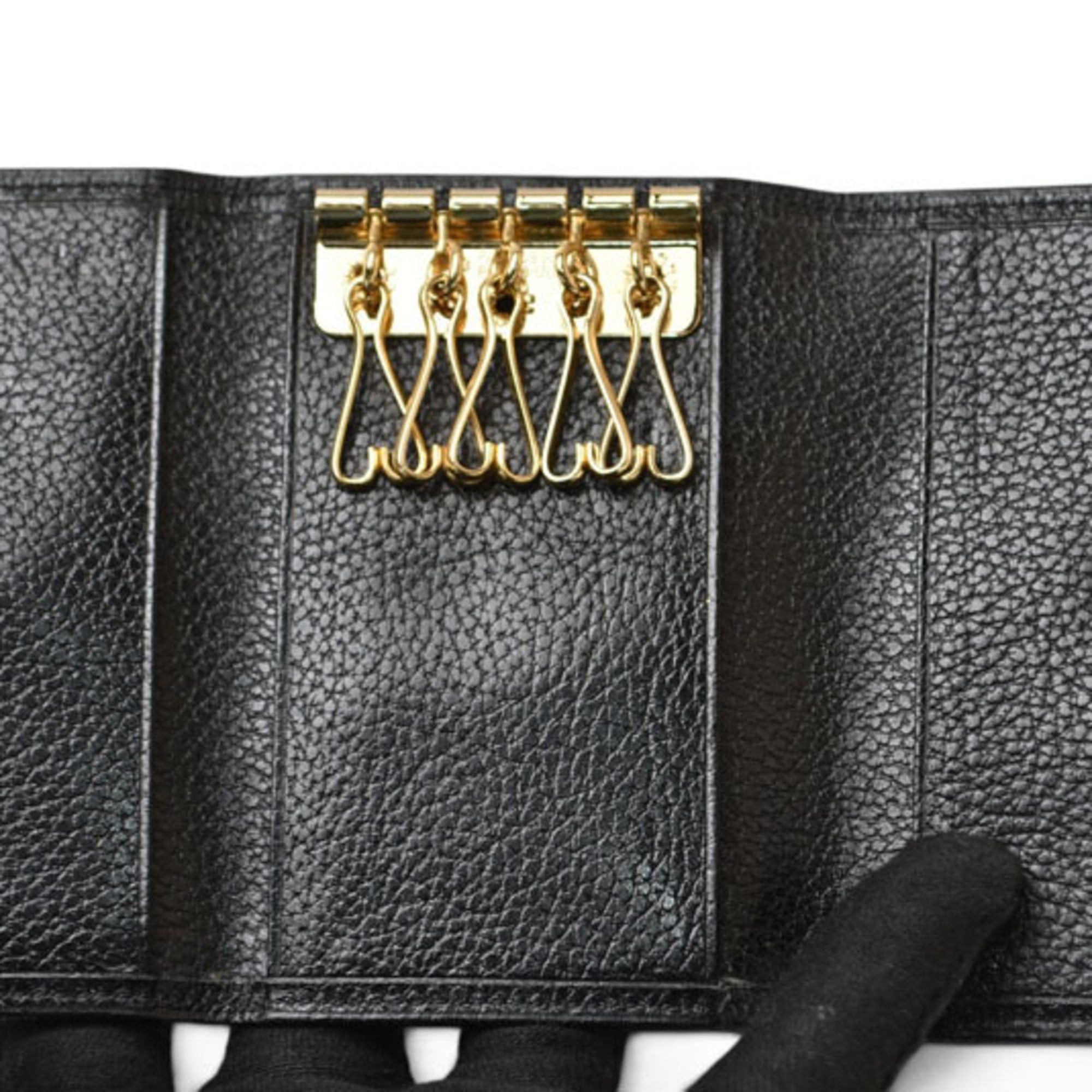 Yves Saint Laurent Yves Saint Laurent YSL Key Case, Leather, Black, Gold Size ONE SIZE - 3 Thumbnail