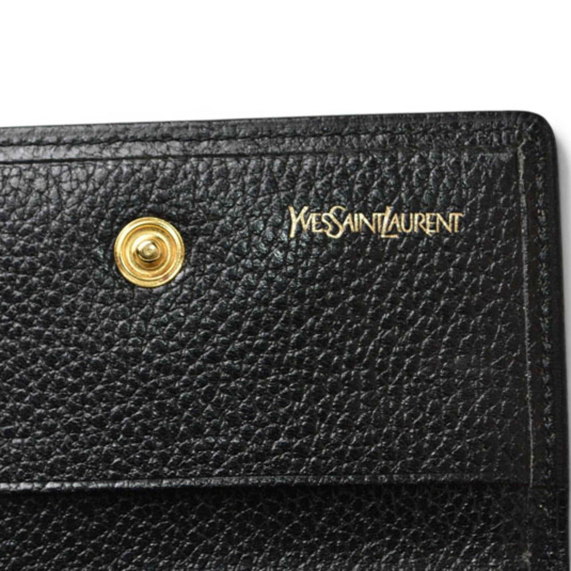 Yves Saint Laurent Yves Saint Laurent YSL Key Case, Leather, Black, Gold Size ONE SIZE - 4 Thumbnail