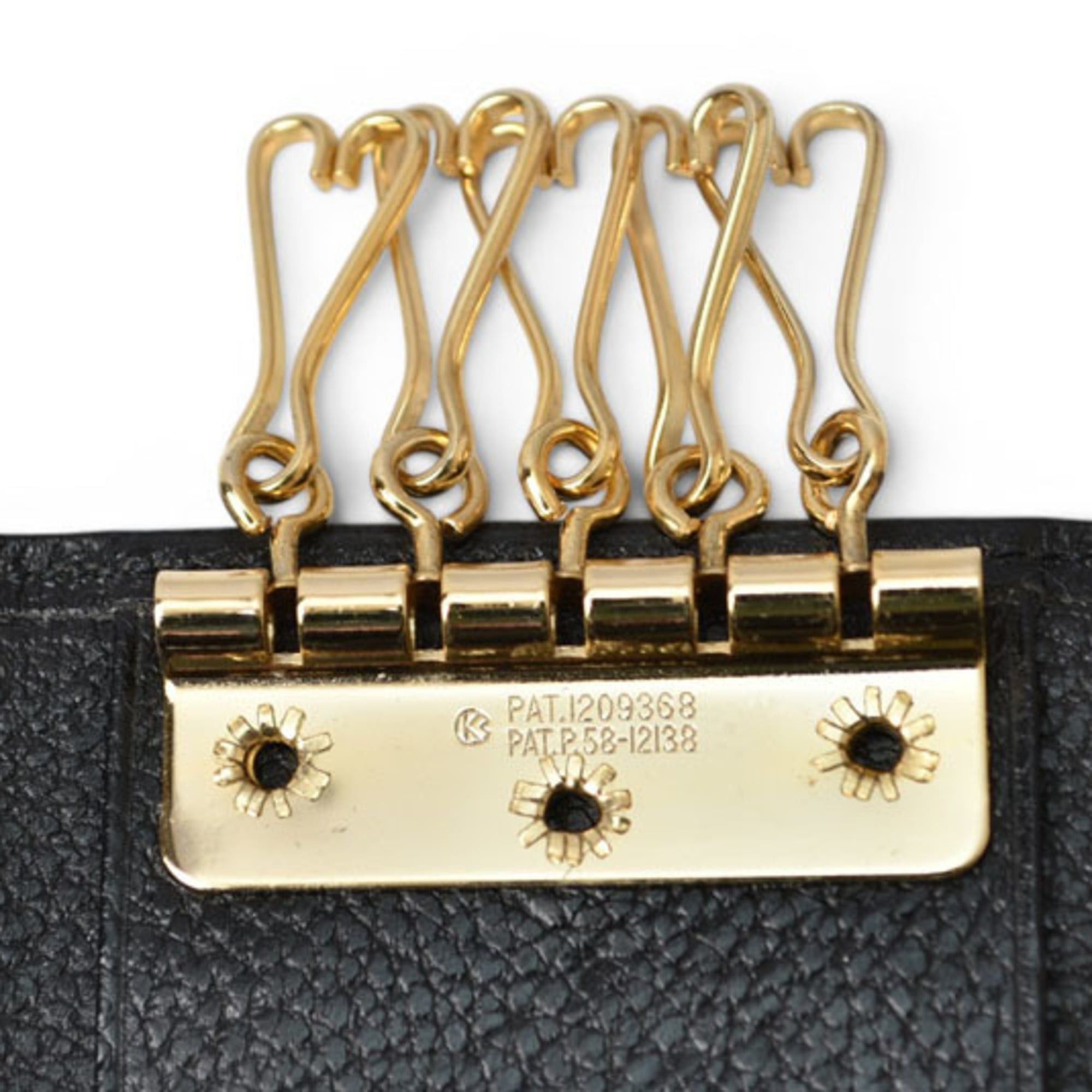 Yves Saint Laurent Yves Saint Laurent YSL Key Case, Leather, Black, Gold Size ONE SIZE - 7 Thumbnail