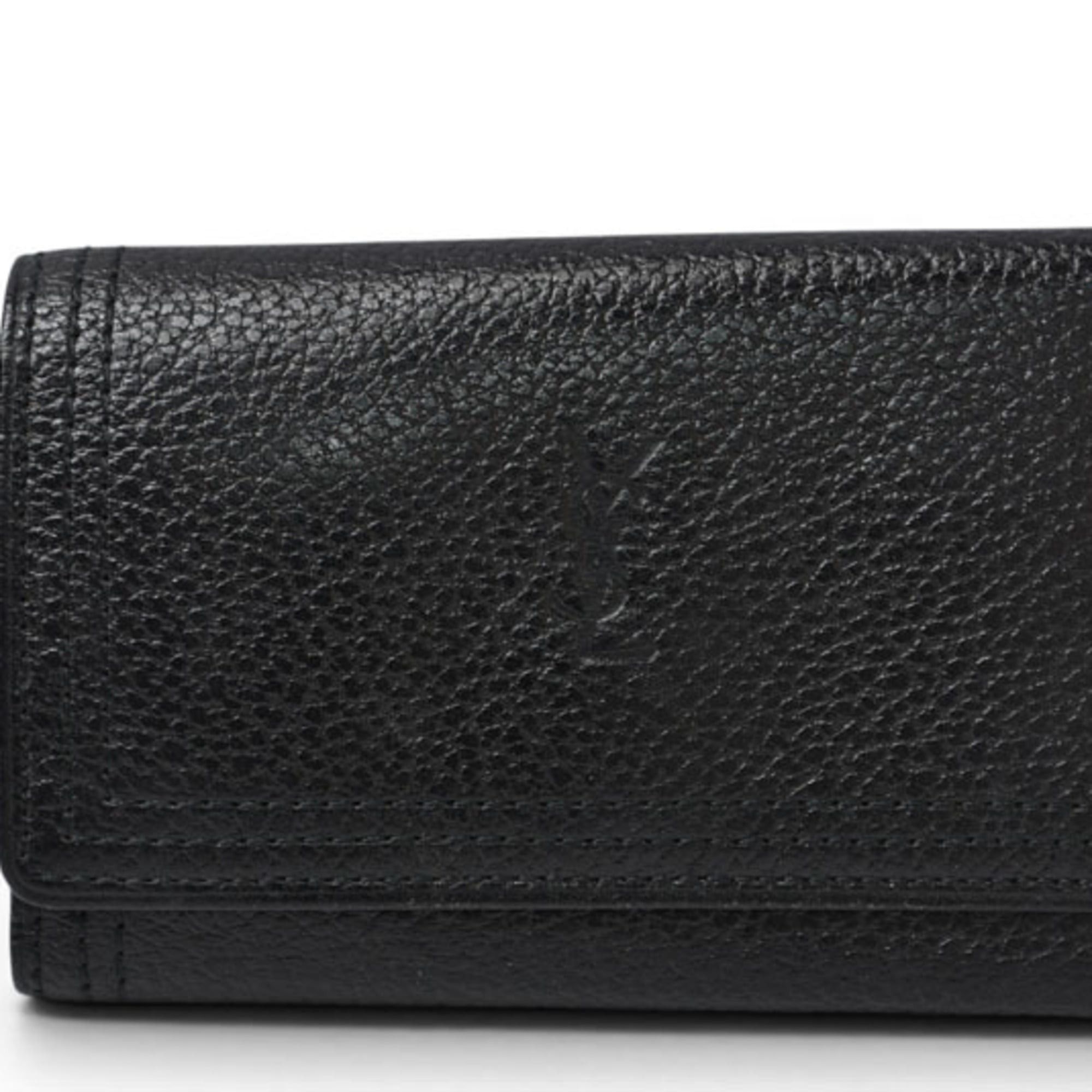 Yves Saint Laurent Yves Saint Laurent YSL Key Case, Leather, Black, Gold Size ONE SIZE - 2 Thumbnail