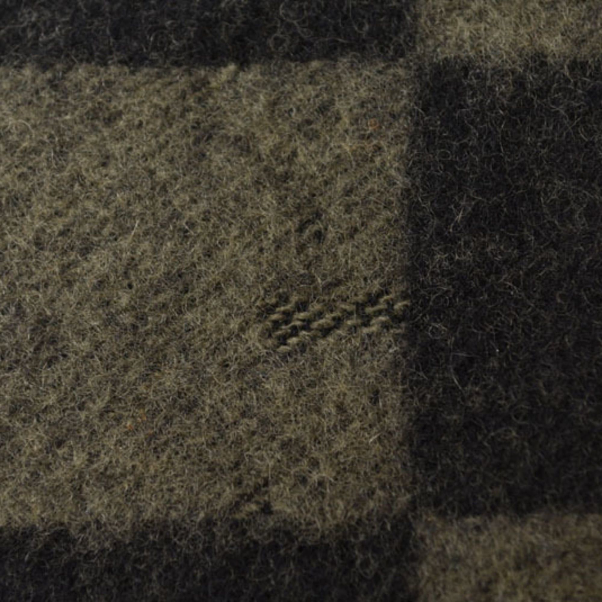Fendi Fendi Scarf, Winter Reversible, 100% Wool, FF Zucca Pattern Check, Black/Gray Size ONE SIZE - 7 Thumbnail