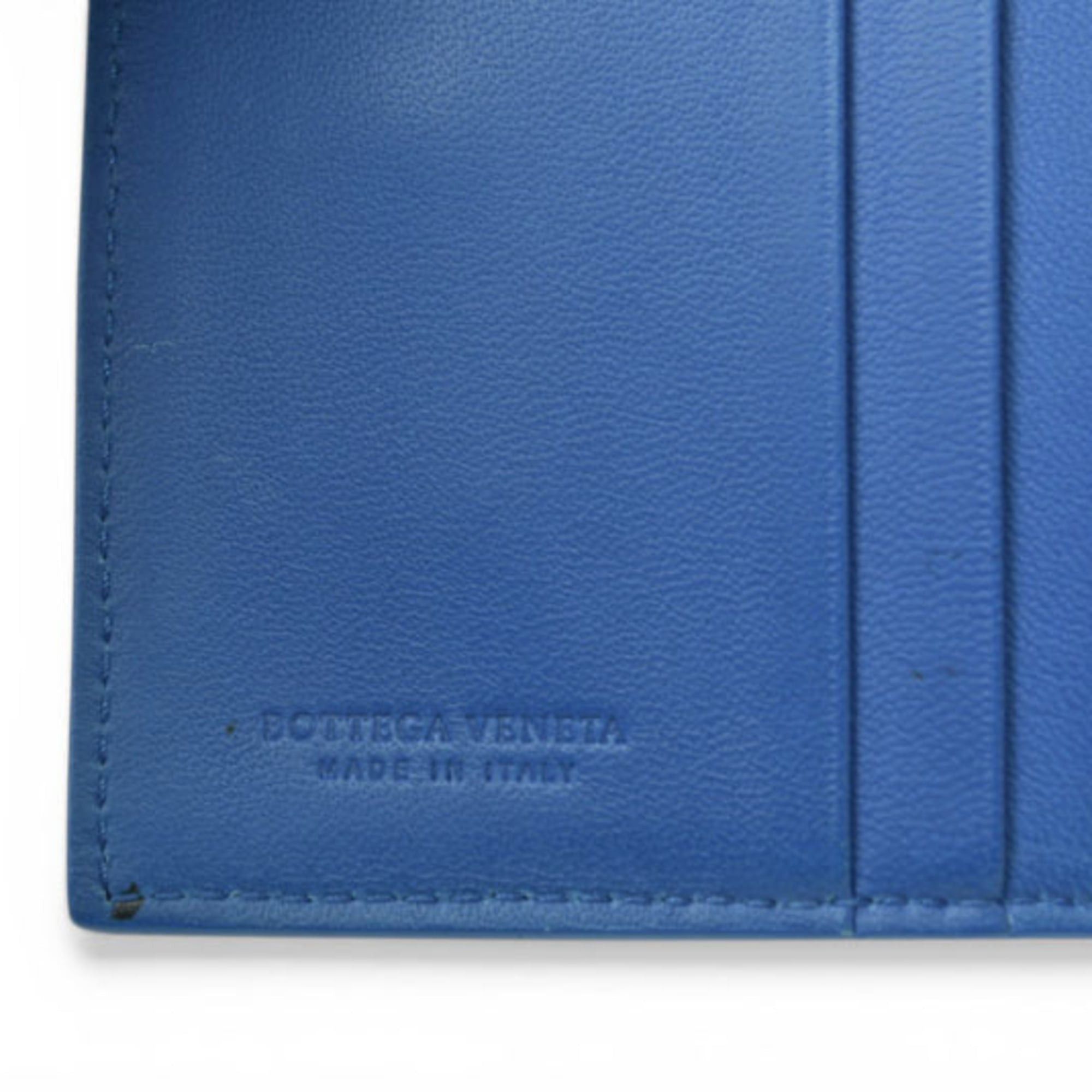 Bottega Veneta Bottega Veneta Bi-fold Wallet, Intrecciato Weave, Blue Size ONE SIZE - 8 Thumbnail