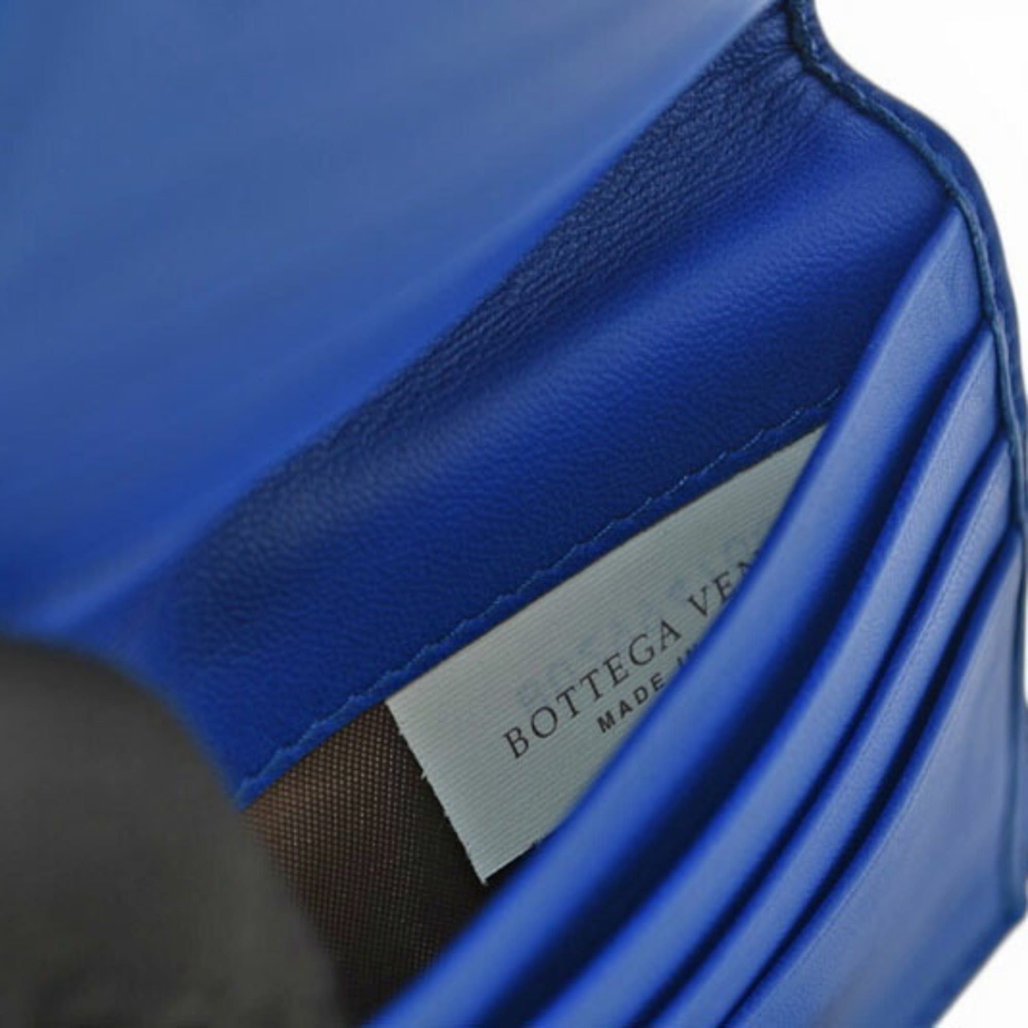 Bottega Veneta Bottega Veneta Bi-fold Wallet, Intrecciato Weave, Blue Size ONE SIZE - 9 Thumbnail
