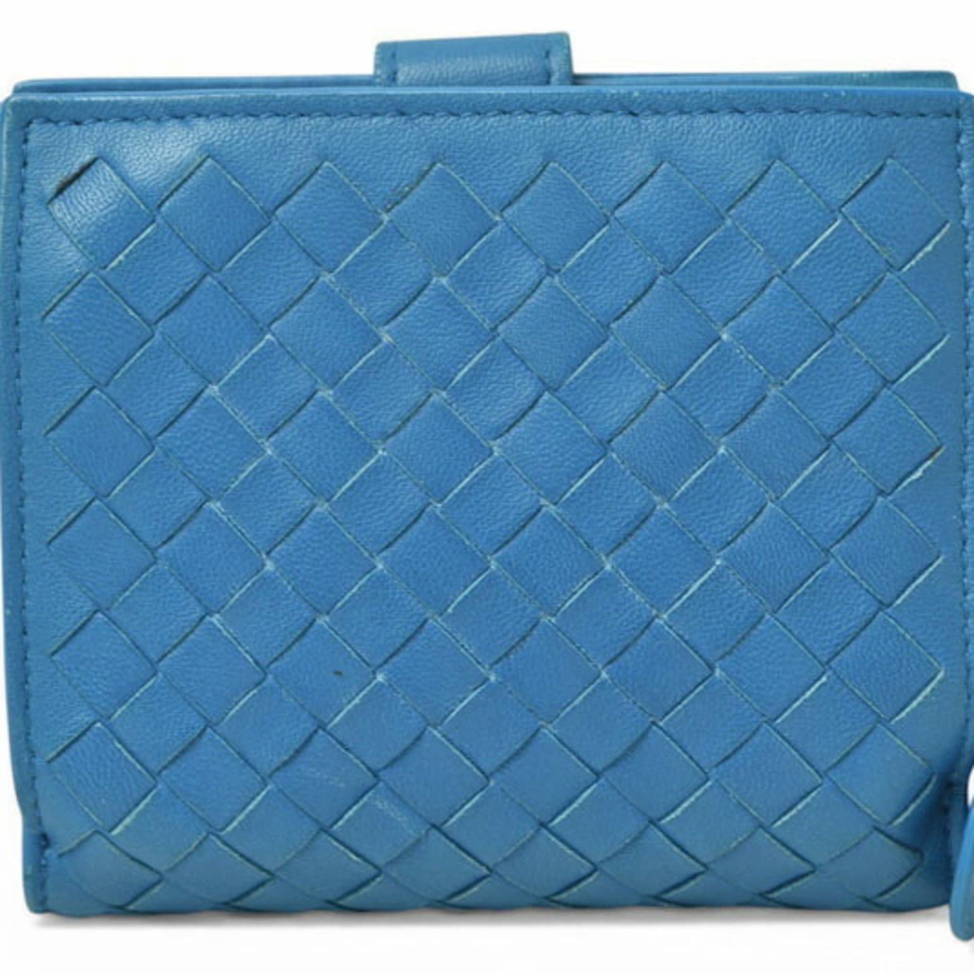 Bottega Veneta Bottega Veneta Bi-fold Wallet, Intrecciato Weave, Blue Size ONE SIZE - 3 Thumbnail